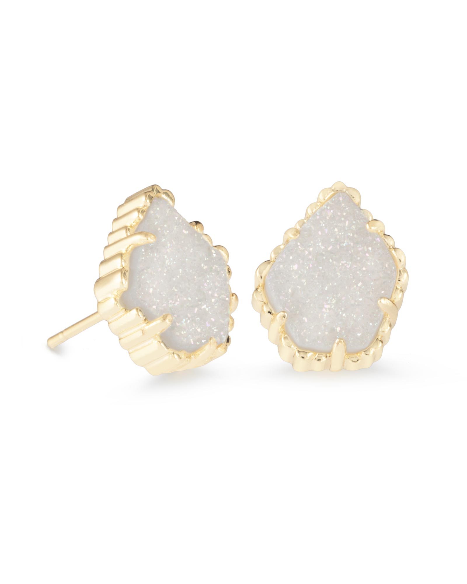 Tessa Gold Stud Earrings in Iridescent Drusy Kendra Scott