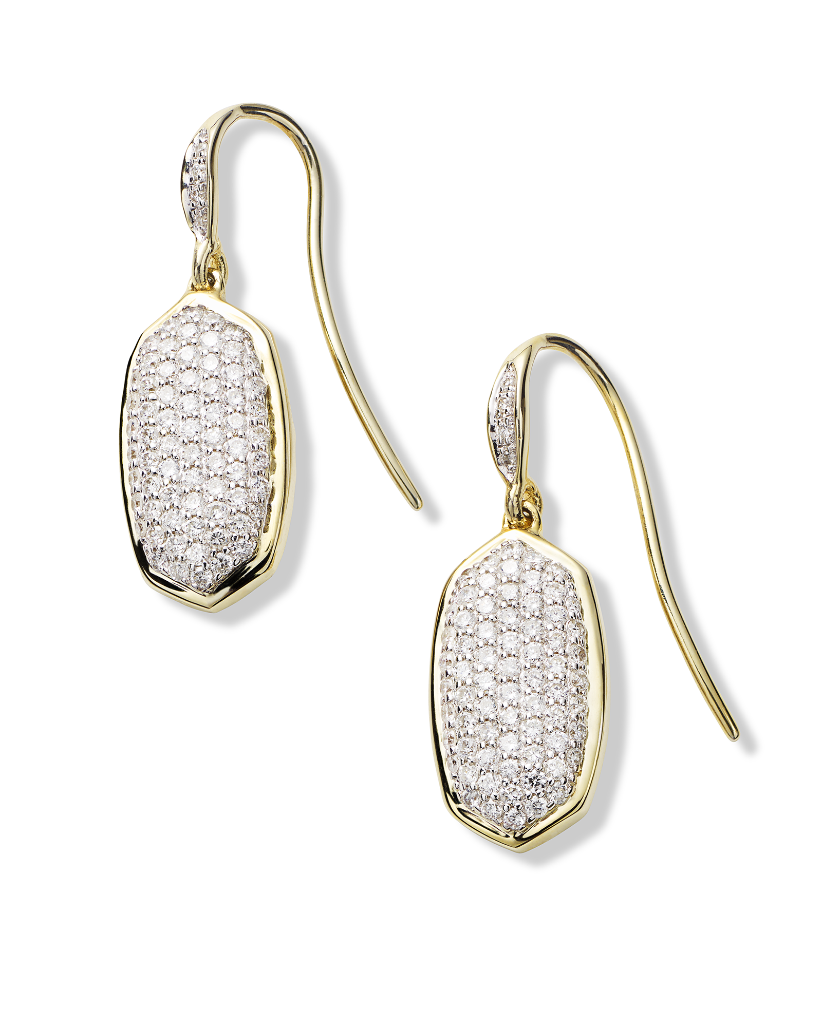 Lee Earrings Pave Diamond and 14k Gold Kendra Scott
