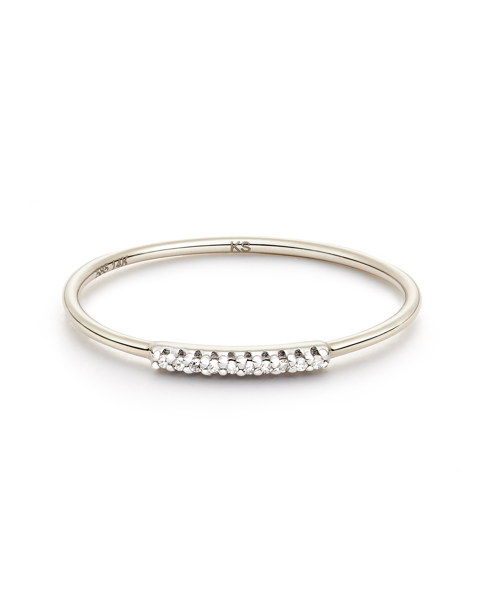 Mila 14k White Gold Band Ring in White Diamond 9 Kendra Scott