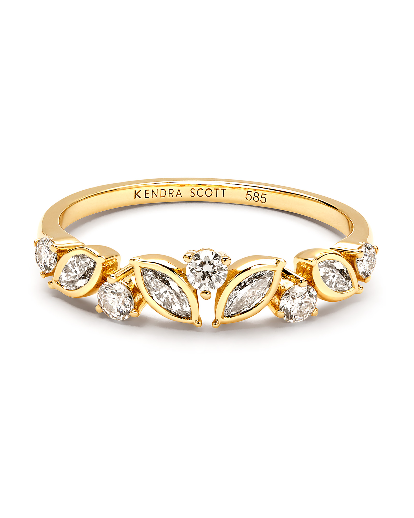 Becca 14k Yellow Gold Band Ring in White Diamond | Kendra Scott