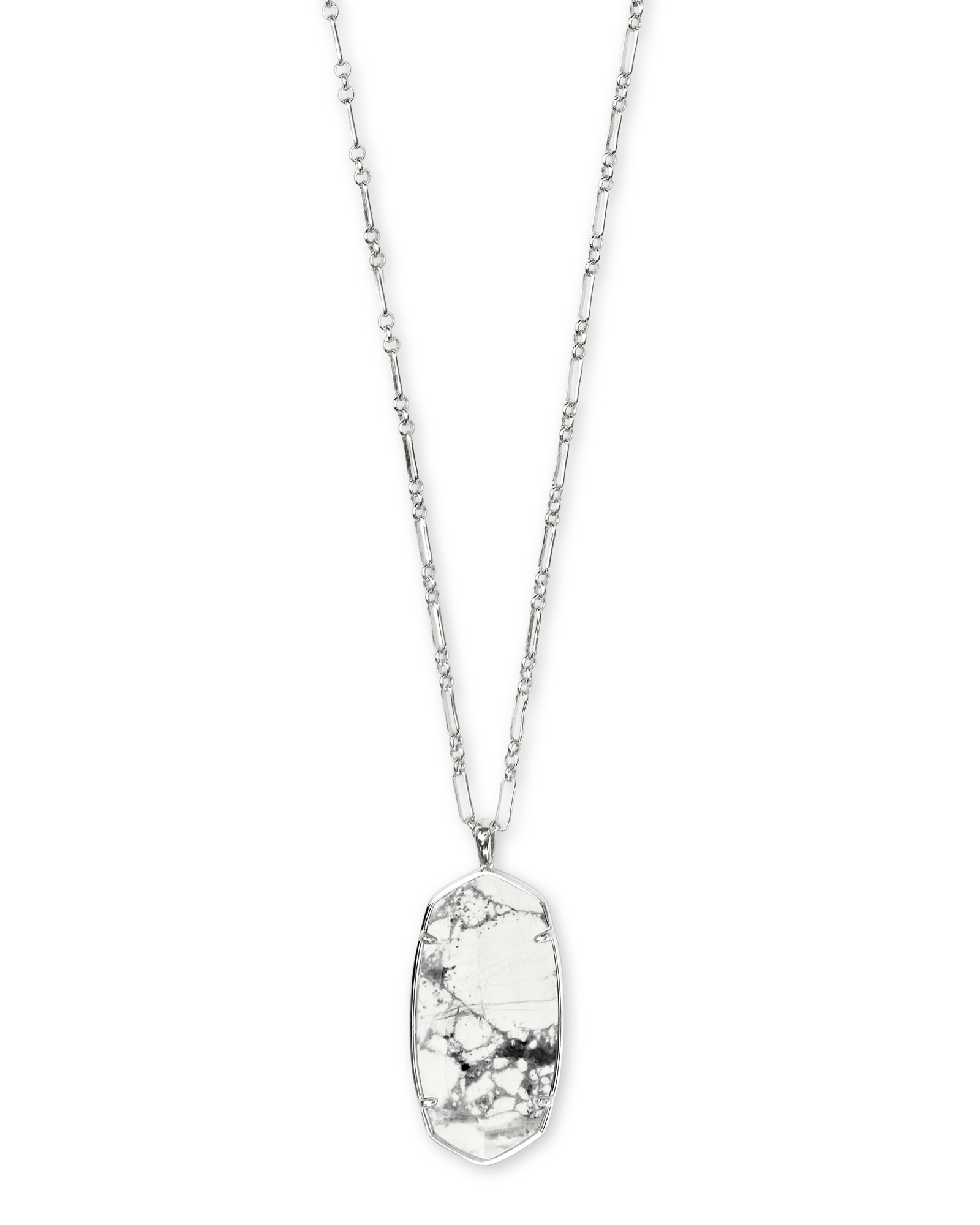 Faceted Reid Silver Long Pendant 