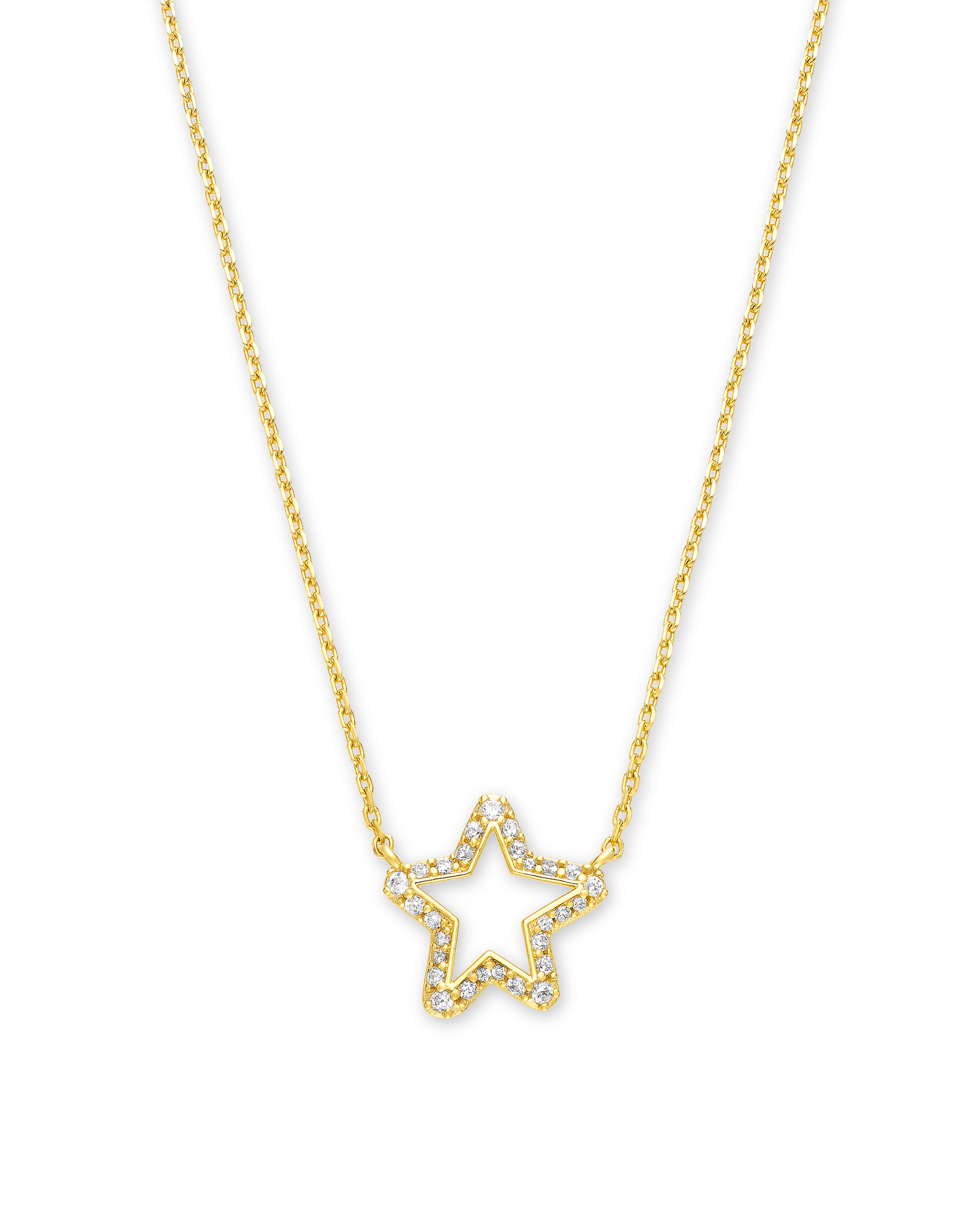 Jae Star Gold Pendant Necklace in White Crystal | Kendra Scott