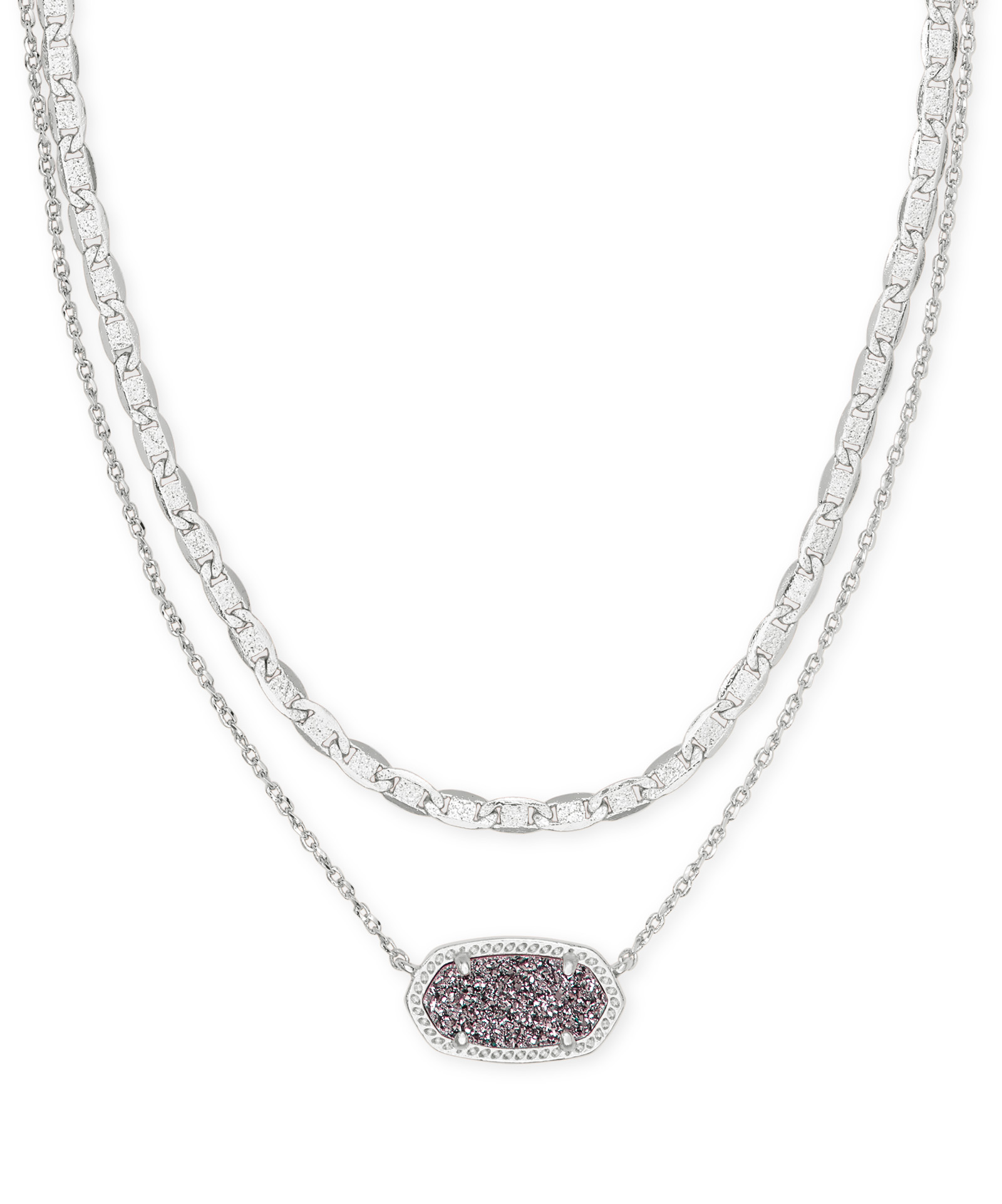 KENDRA SCOTT • Silver Elisa Platinum Drusy Necklace - Jewelry