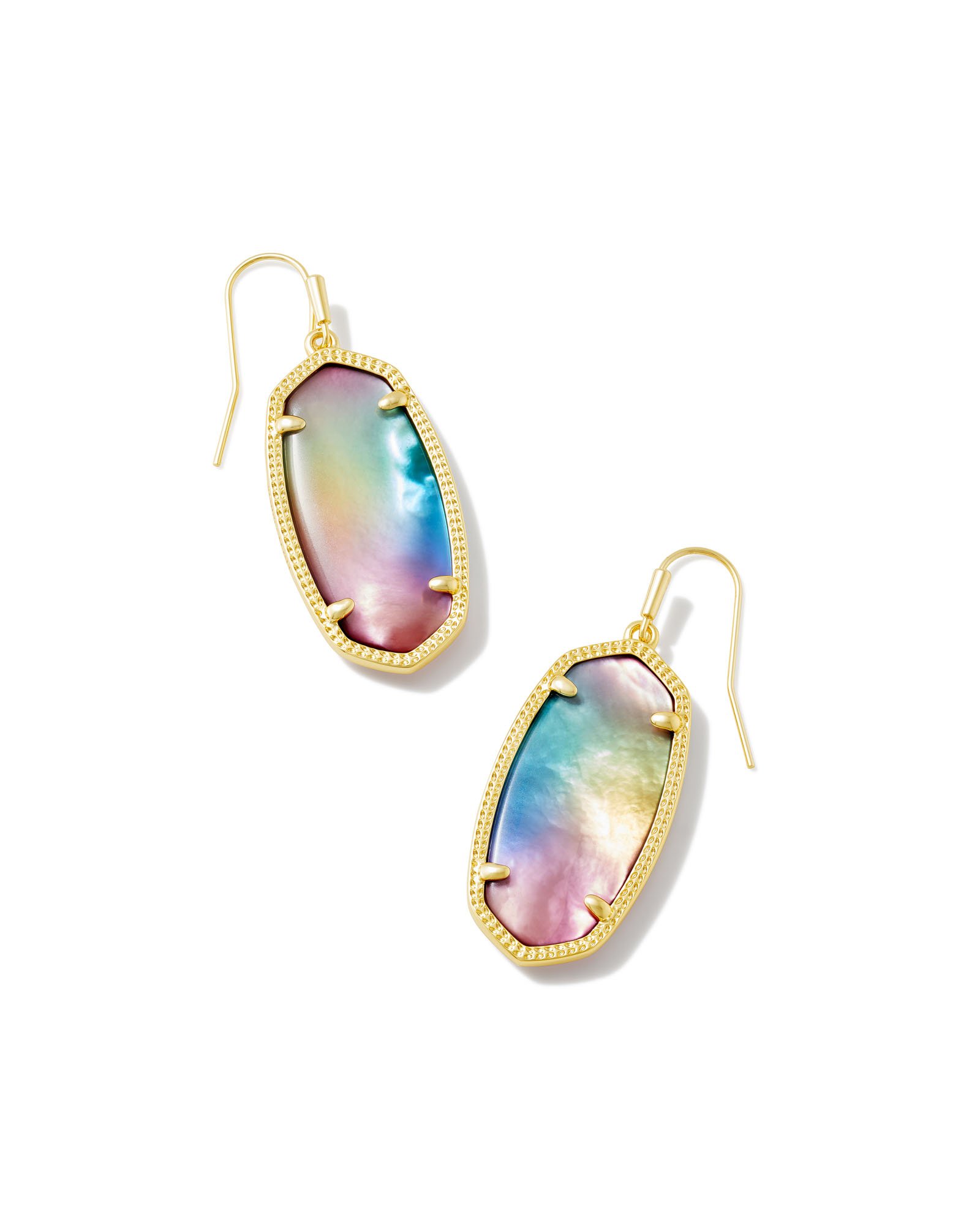 Elle Gold Drop Earrings in Yellow Watercolor Illusion Kendra Scott