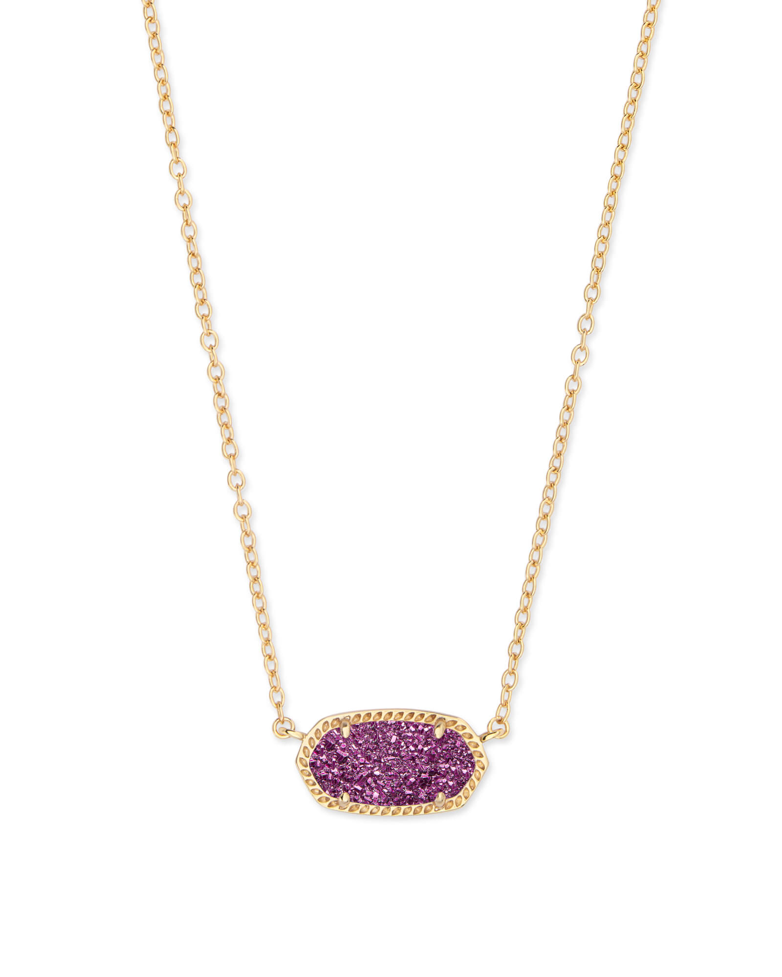 Elisa Gold Pendant Necklace in Amethyst 