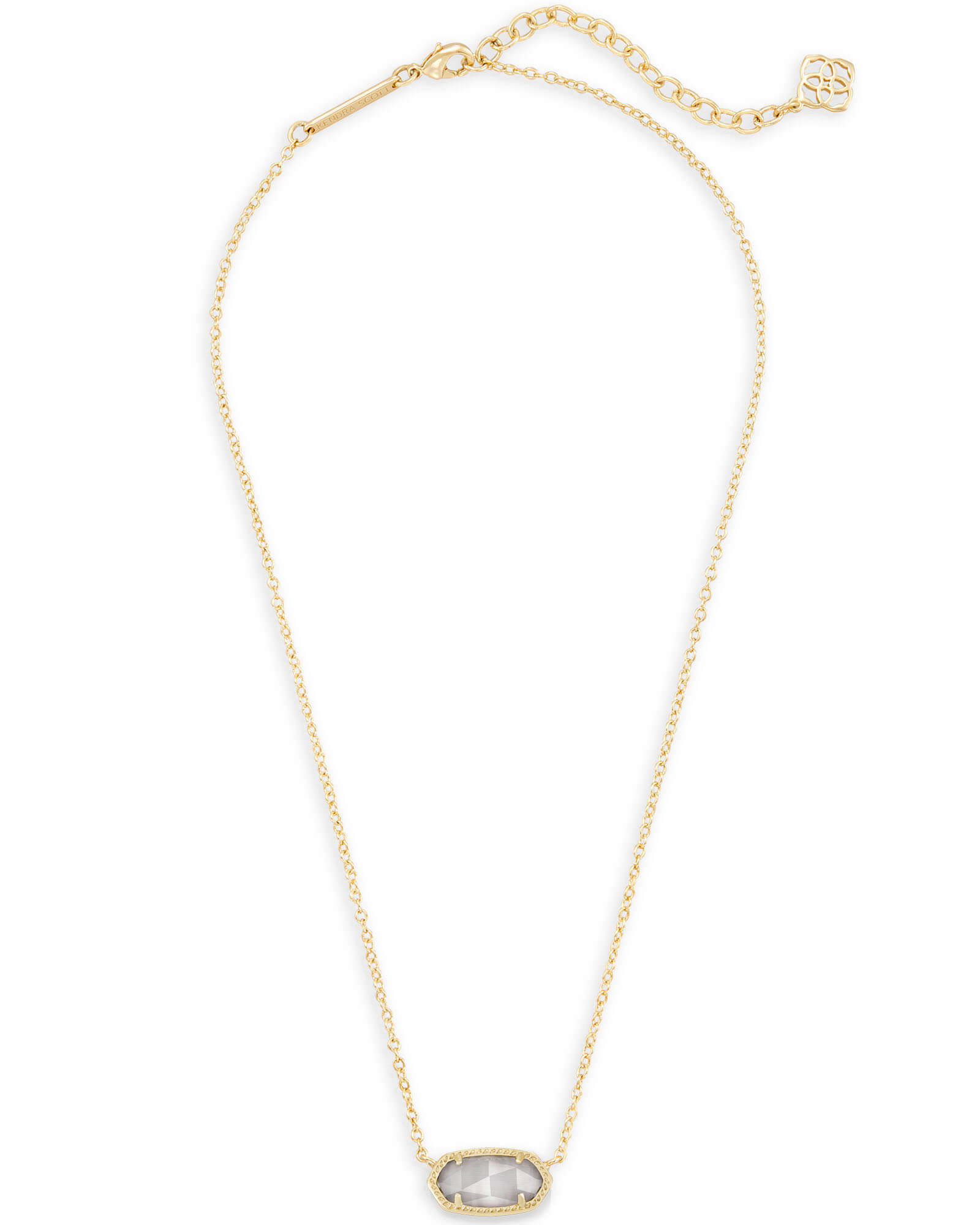 Elisa Gold Pendant Necklace in Slate