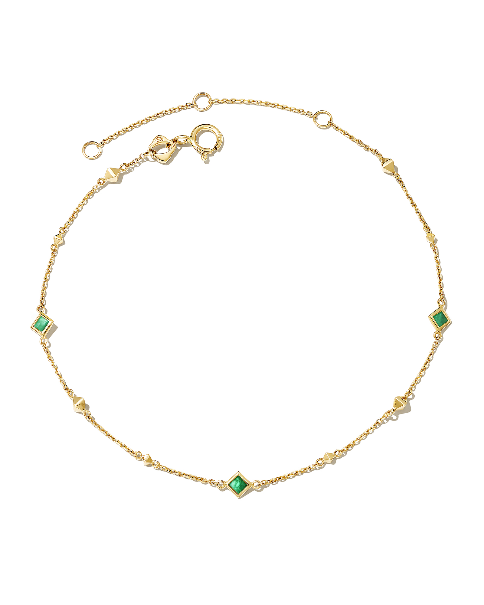 2 Layer Jade Gold Green Stone Bracelet | GIGILAND UK | SilkFred UAE