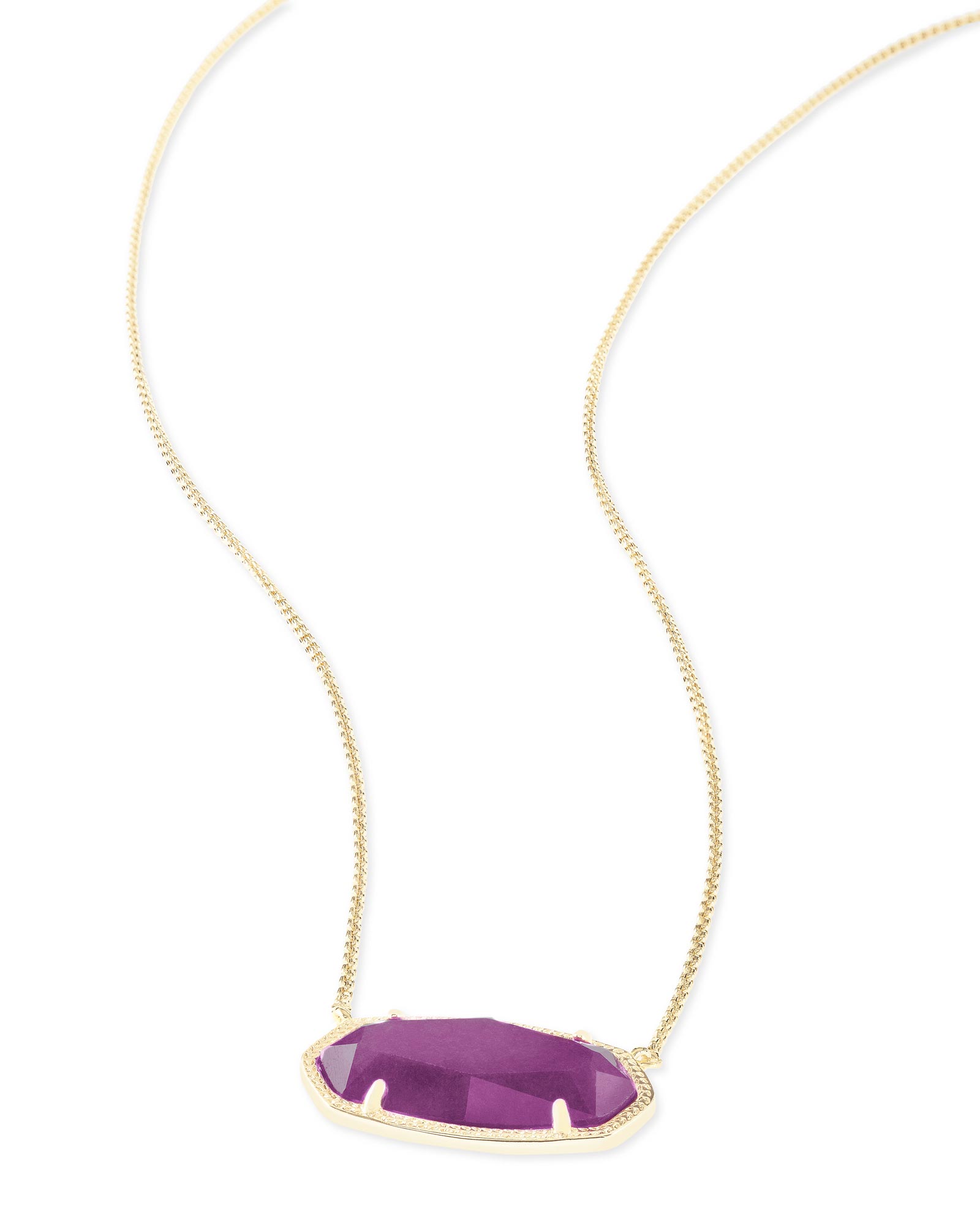 Delaney Gold Pendant Necklace in Purple Kendra Scott