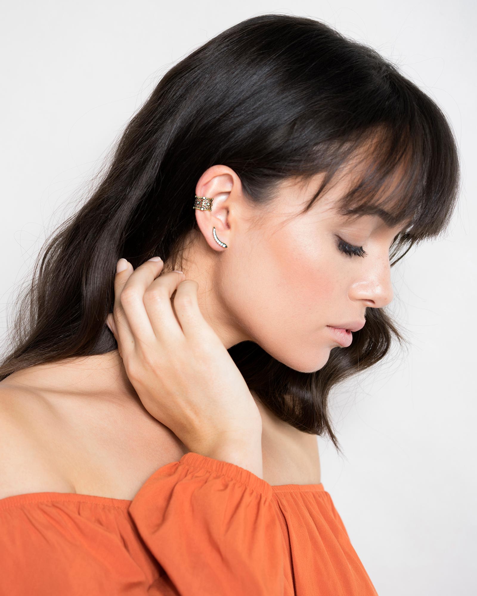 Caley Gold Ear Cuffs Ear Crawler Earrings Kendra Scott