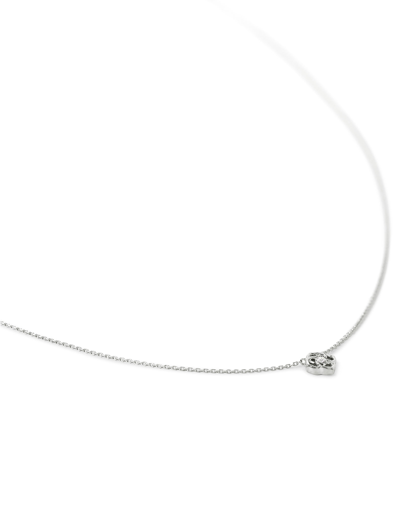 Fleur 14k White Gold Pendant Necklace in White Diamond | Kendra Scott