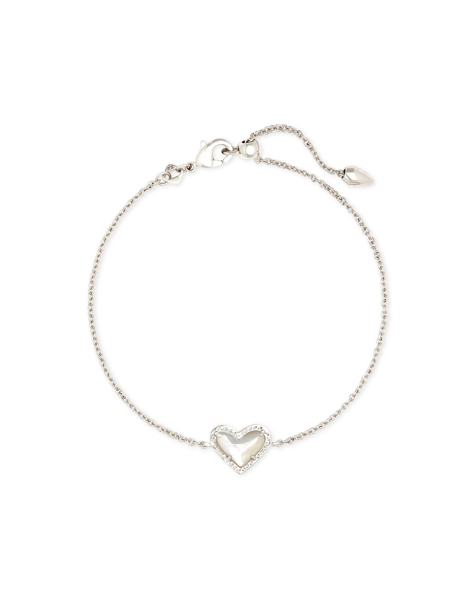 Ari Heart Silver Chain Bracelet in Ivory Mother-of-Pearl | Kendra Scott