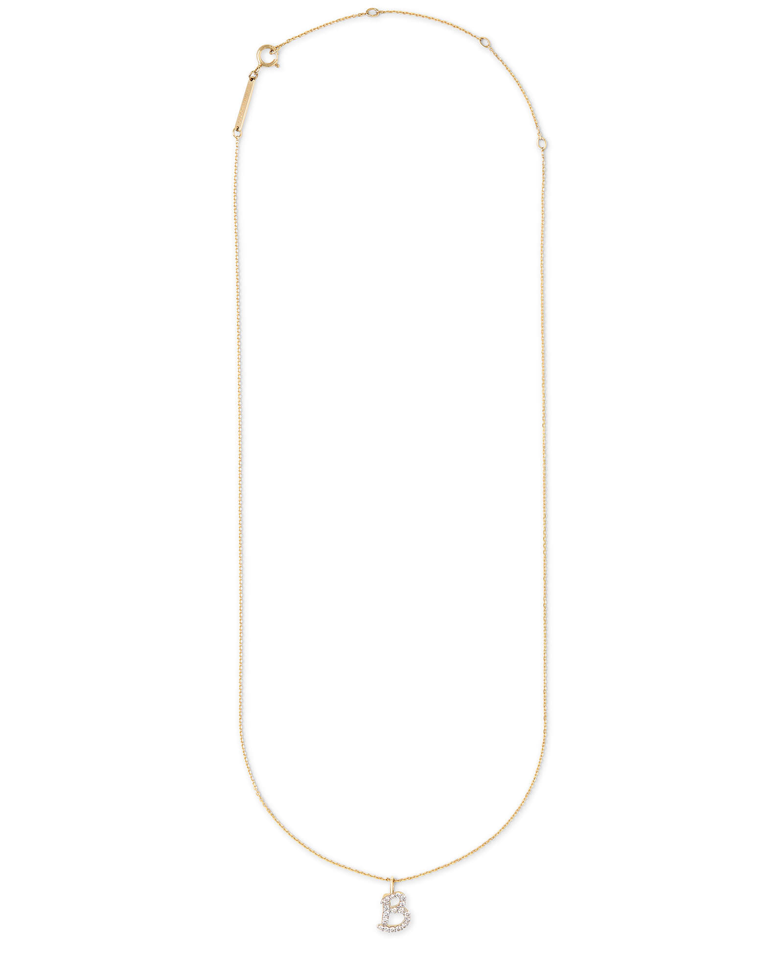 Diamond Letter B Pendant Necklace In 14K Yellow Gold Kendra Scott