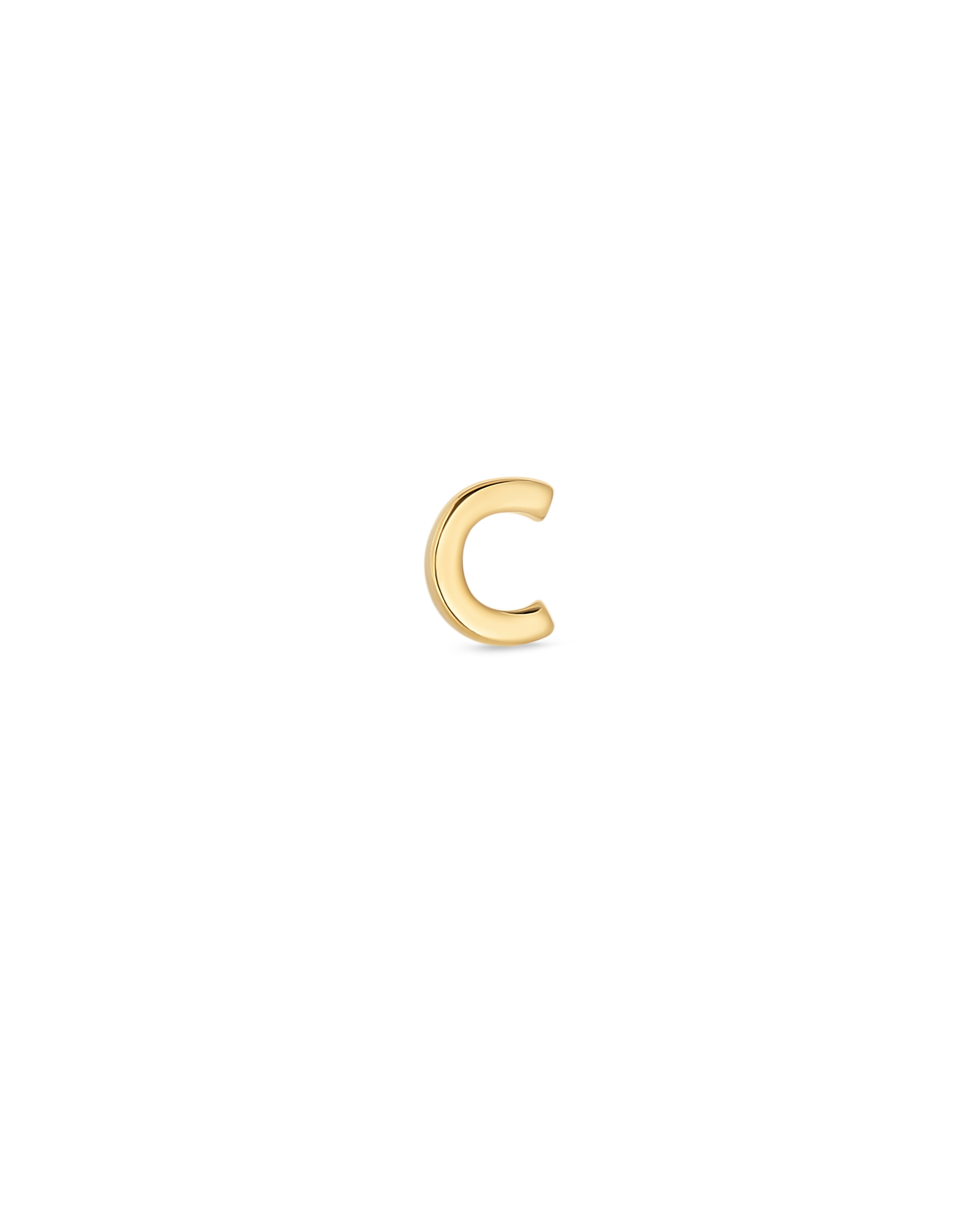 Letter C Stud Earring in 18k Gold Vermeil