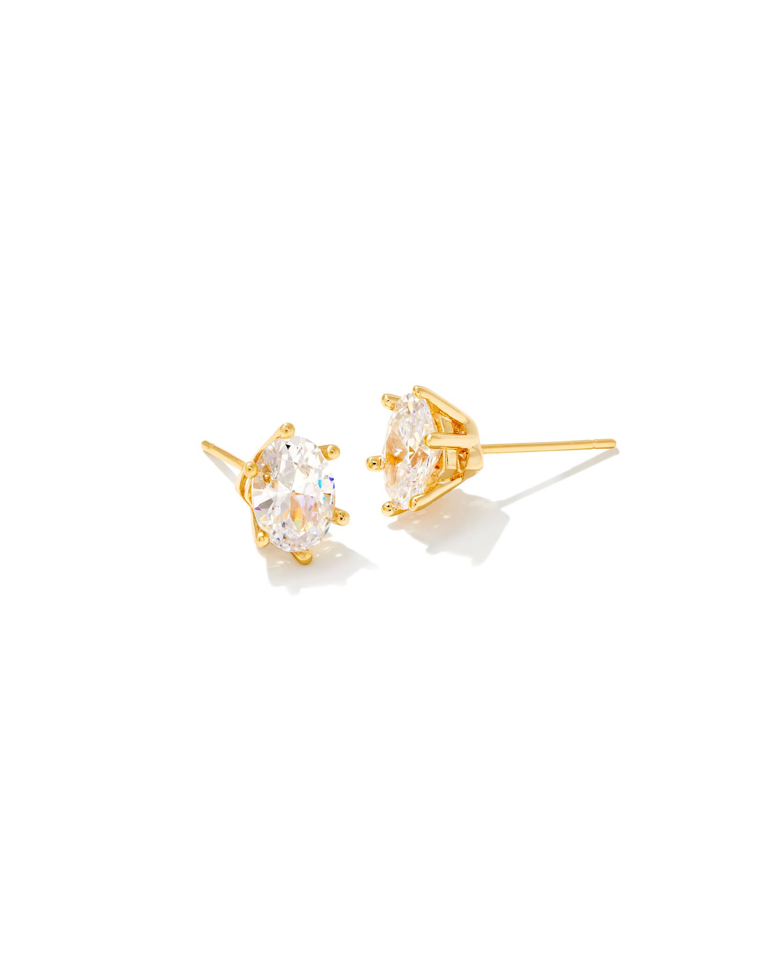 Cailin Gold Crystal Stud Earrings in White Crystal | Kendra Scott