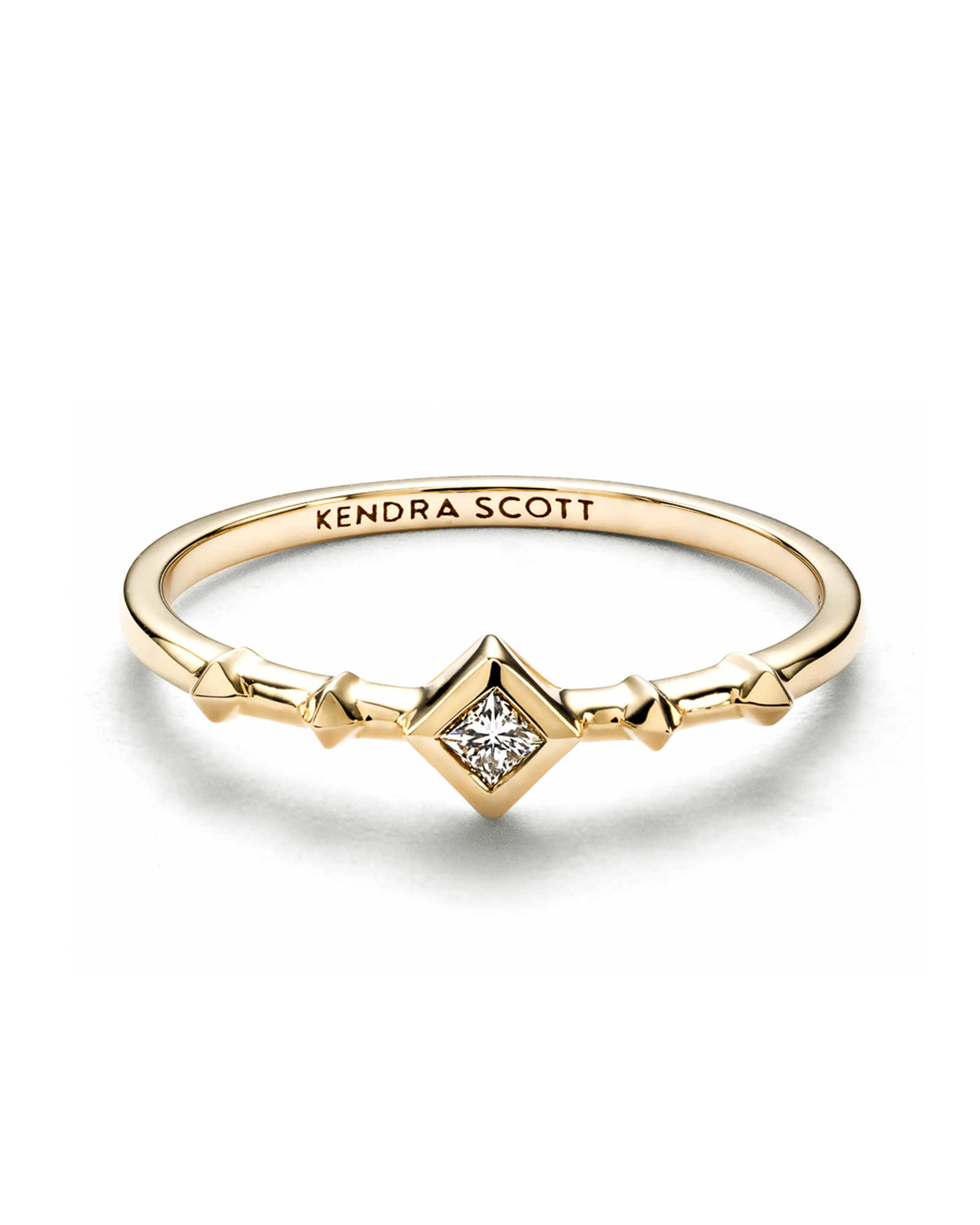 Wave Yellow Gold Band Ring Diamond Kendra Scott
