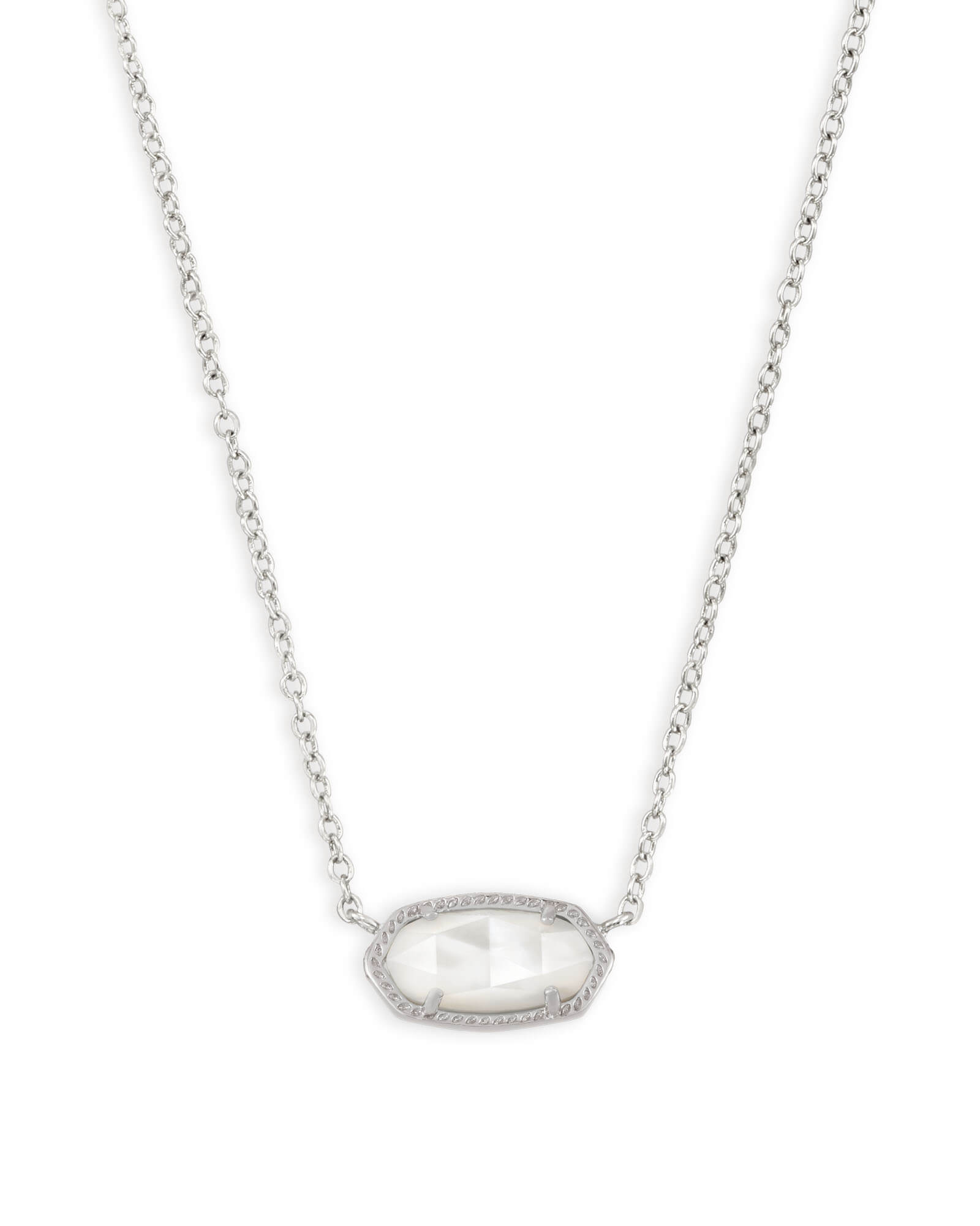 Elisa Silver Short Pendant Necklace In Ivory Mother-Of-Pearl | Kendra Scott