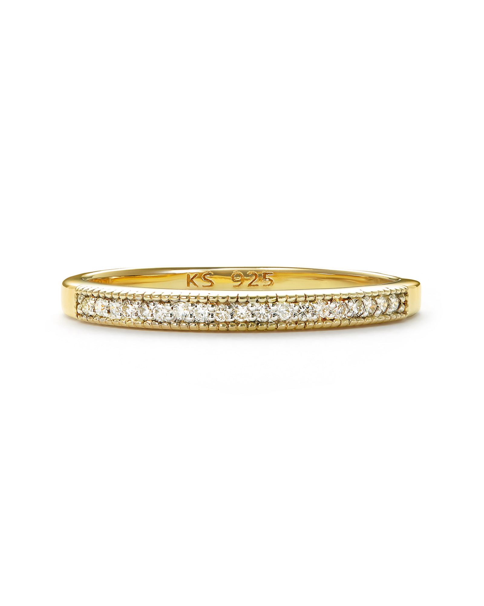 Ensley 18k Gold Vermeil Band Ring in White Diamond - 6 | Kendra Scott