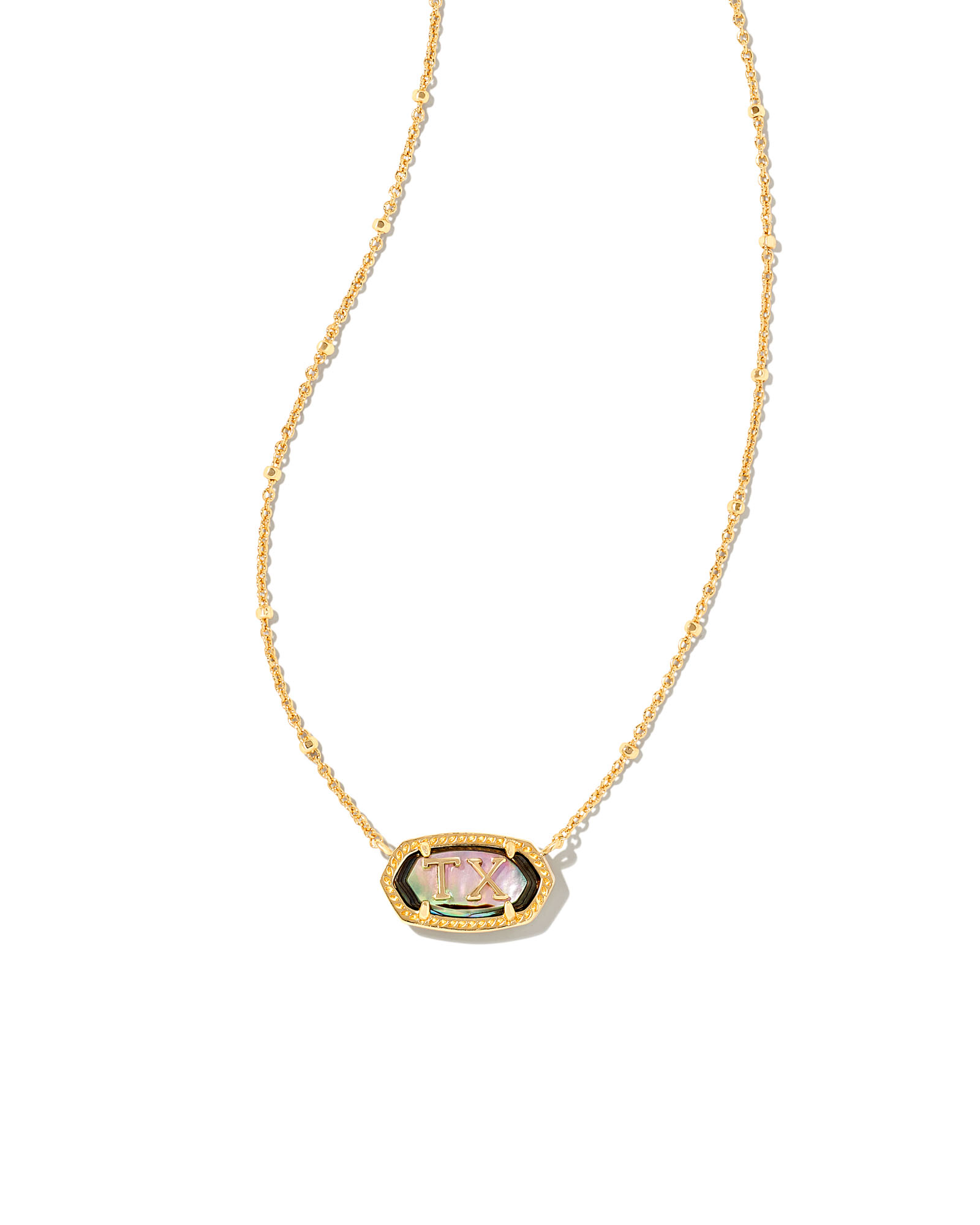 Dira Gold Coin Charm Necklace in Lilac Abalone | Kendra Scott