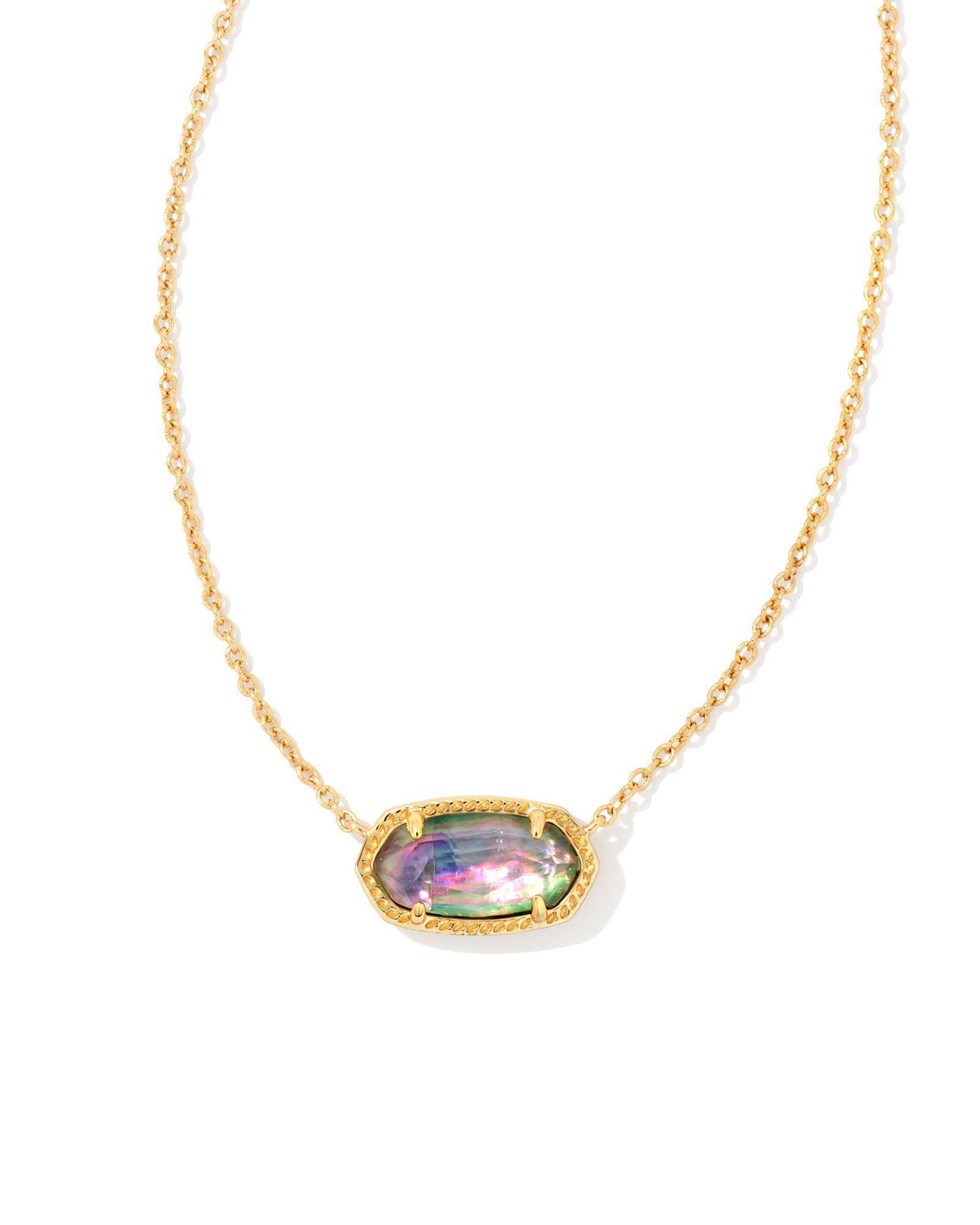 Elisa Gold Pendant Necklace in Lilac Abalone | Kendra Scott