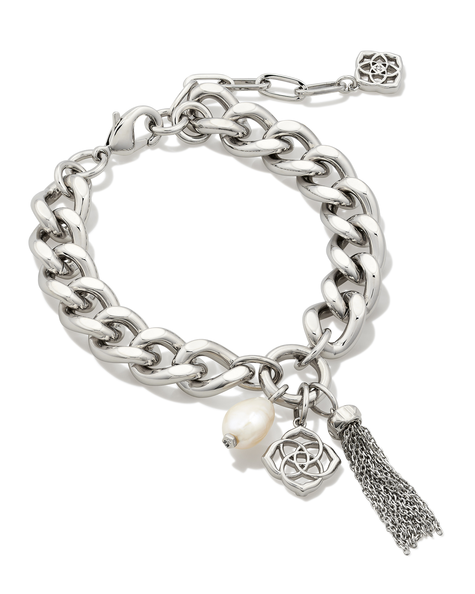 Everleigh Silver Chain Bracelet in White Pearl | Kendra Scott