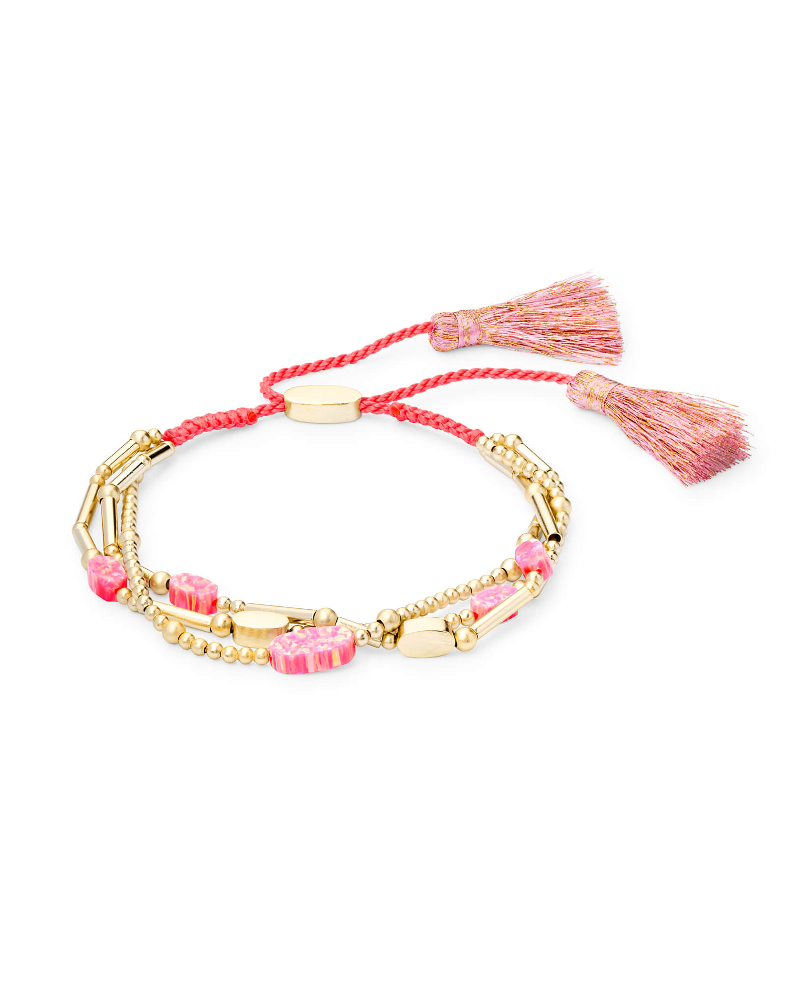 Chantal Gold Beaded Bracelet in Hot Pink Kyocera Opal | Kendra Scott