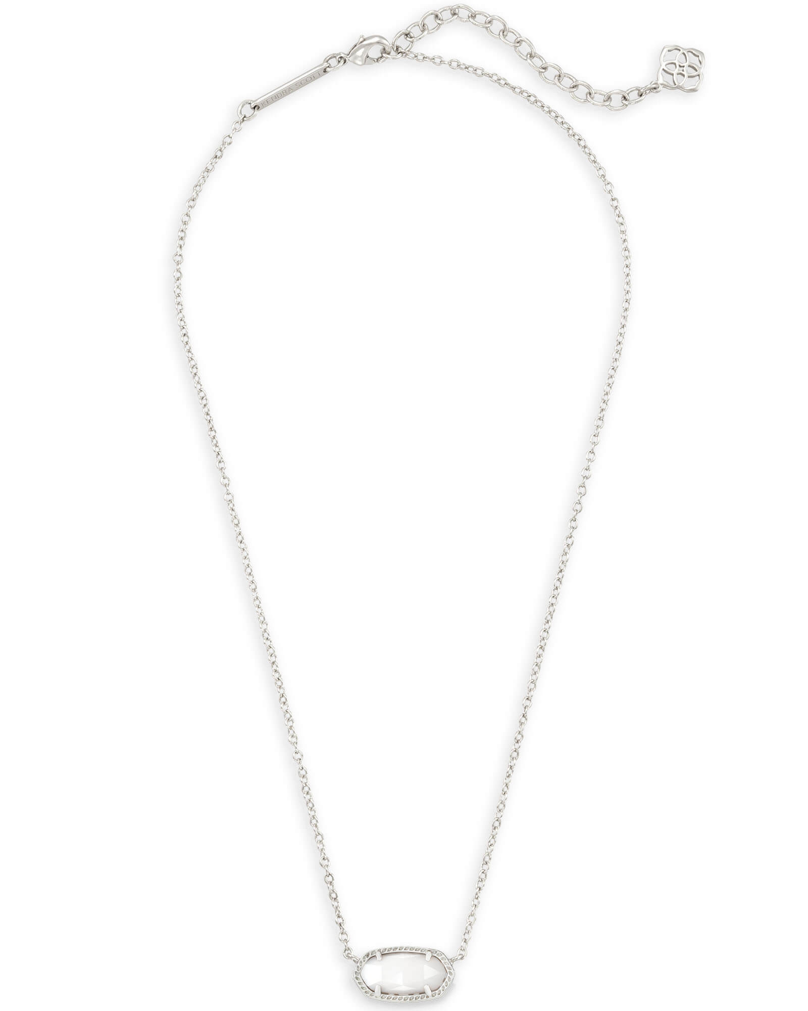 Elisa Silver Pendant Necklace in White | Kendra Scott