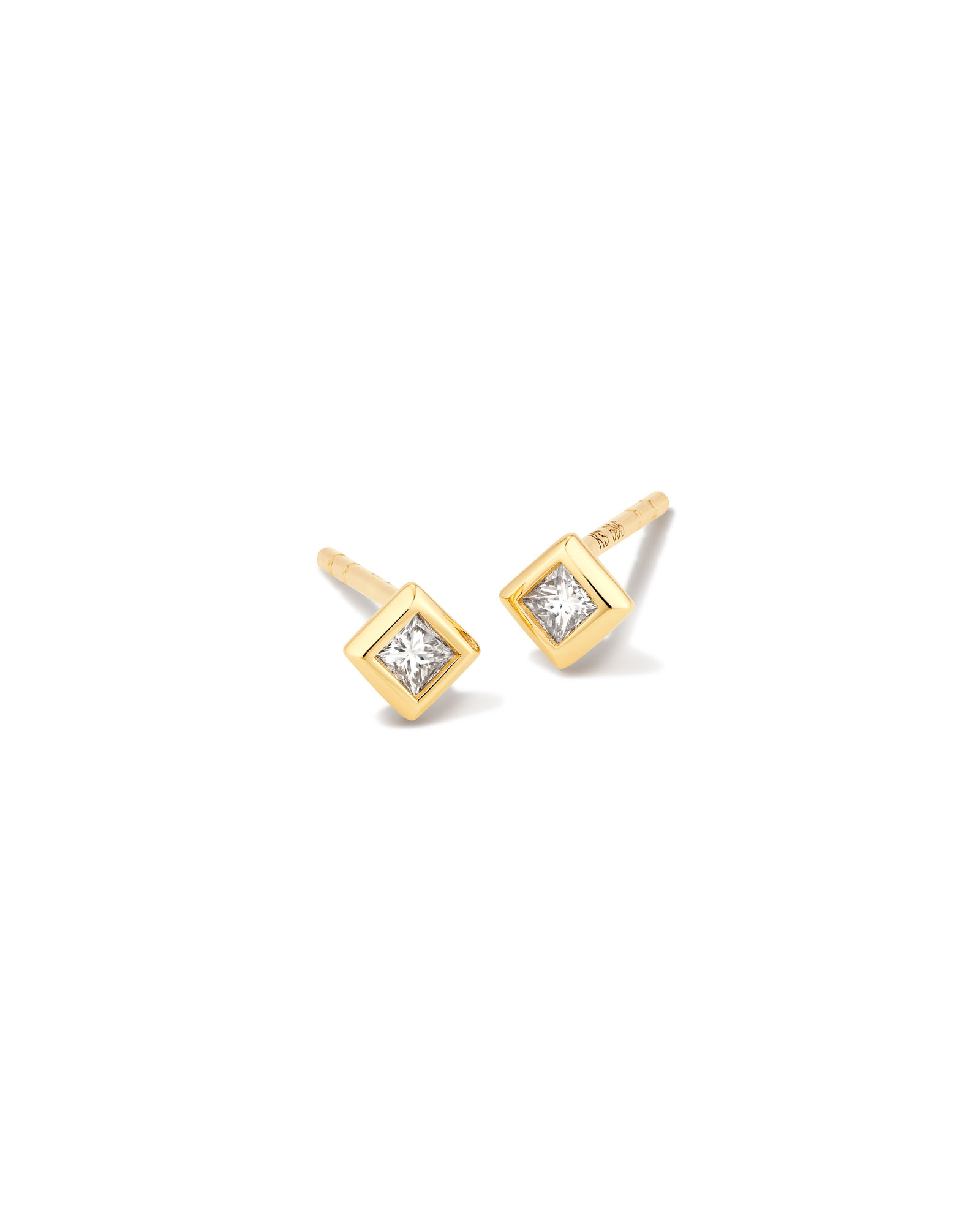 Round Diamond Stud Earrings 0.6 CT- 14k Yellow Solid Gold - Oak & Luna