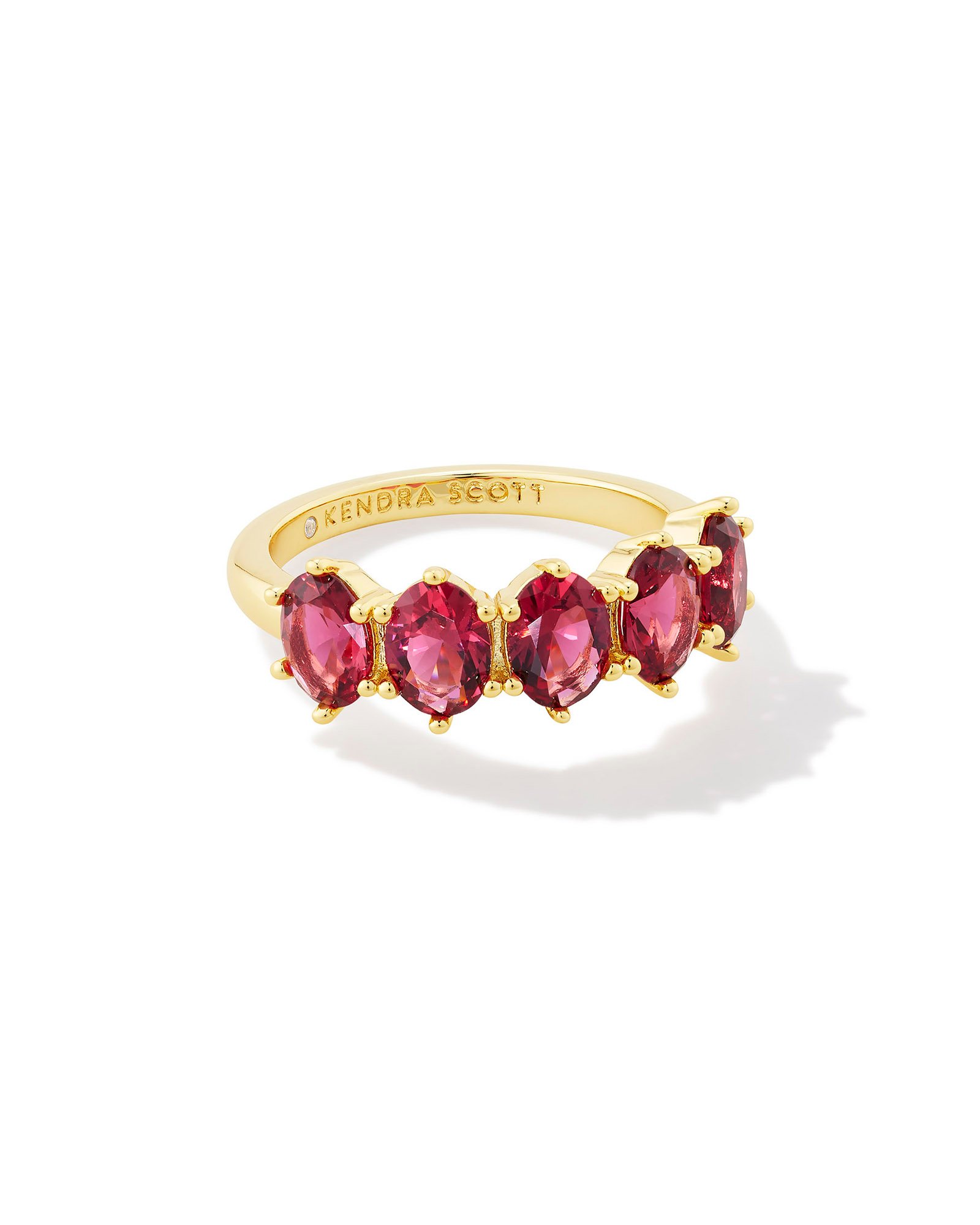 Cailin Gold Crystal Band Ring in Red Crystal Kendra Scott
