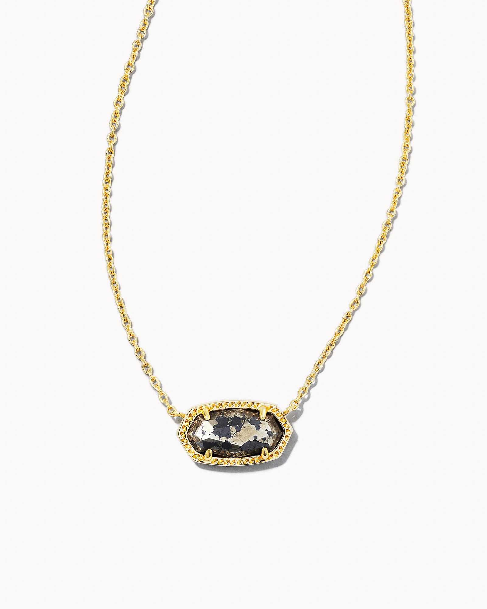 Elisa Gold Pendant Necklace in Black 