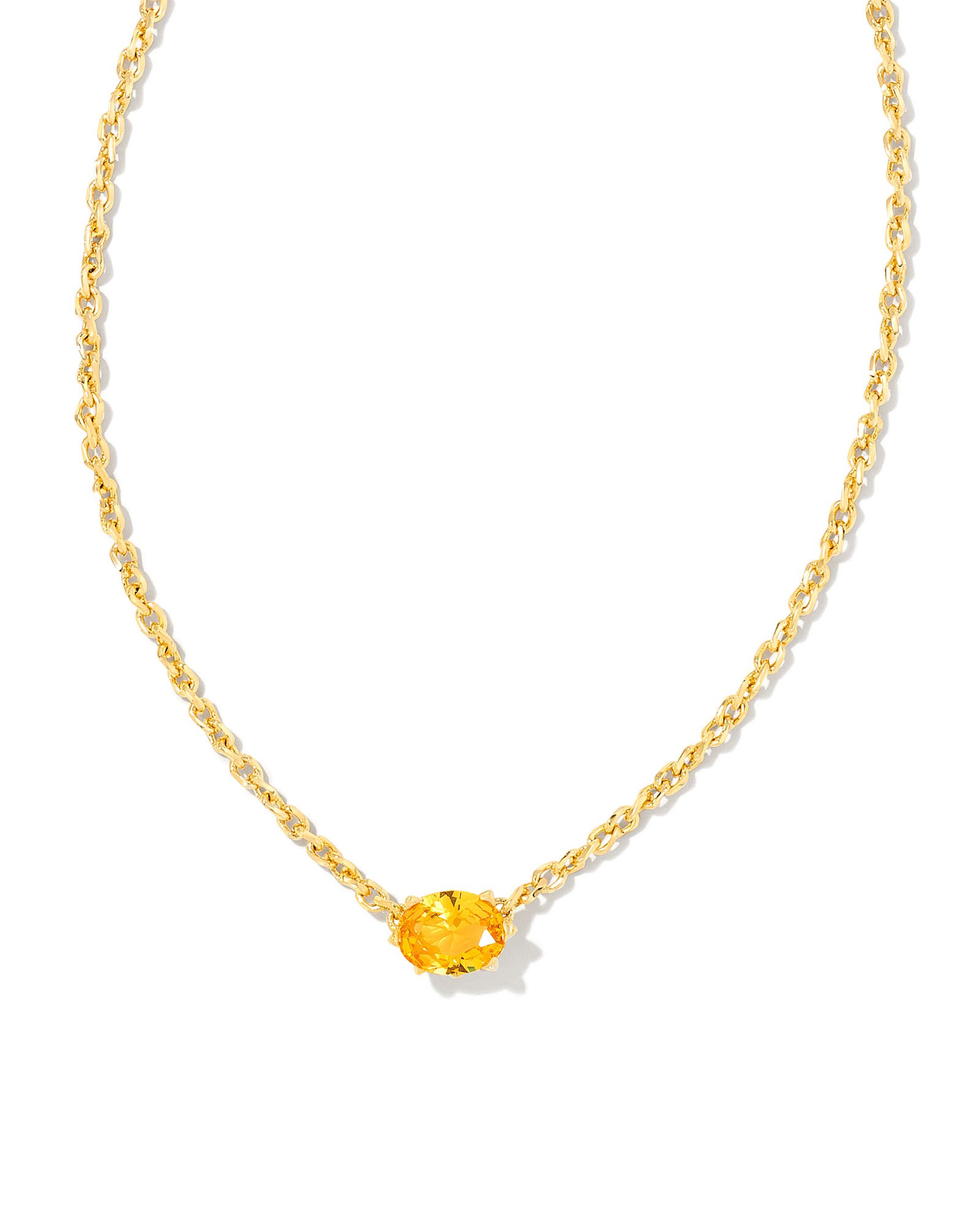 Cailin Gold Pendant Necklace in Golden Yellow Crystal Kendra Scott