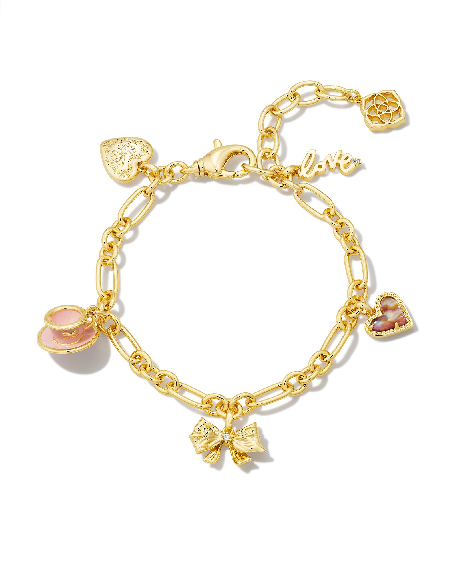 Kendra Scott x LoveShackFancy Gold Charm Bracelet in Pink Mix Kendra