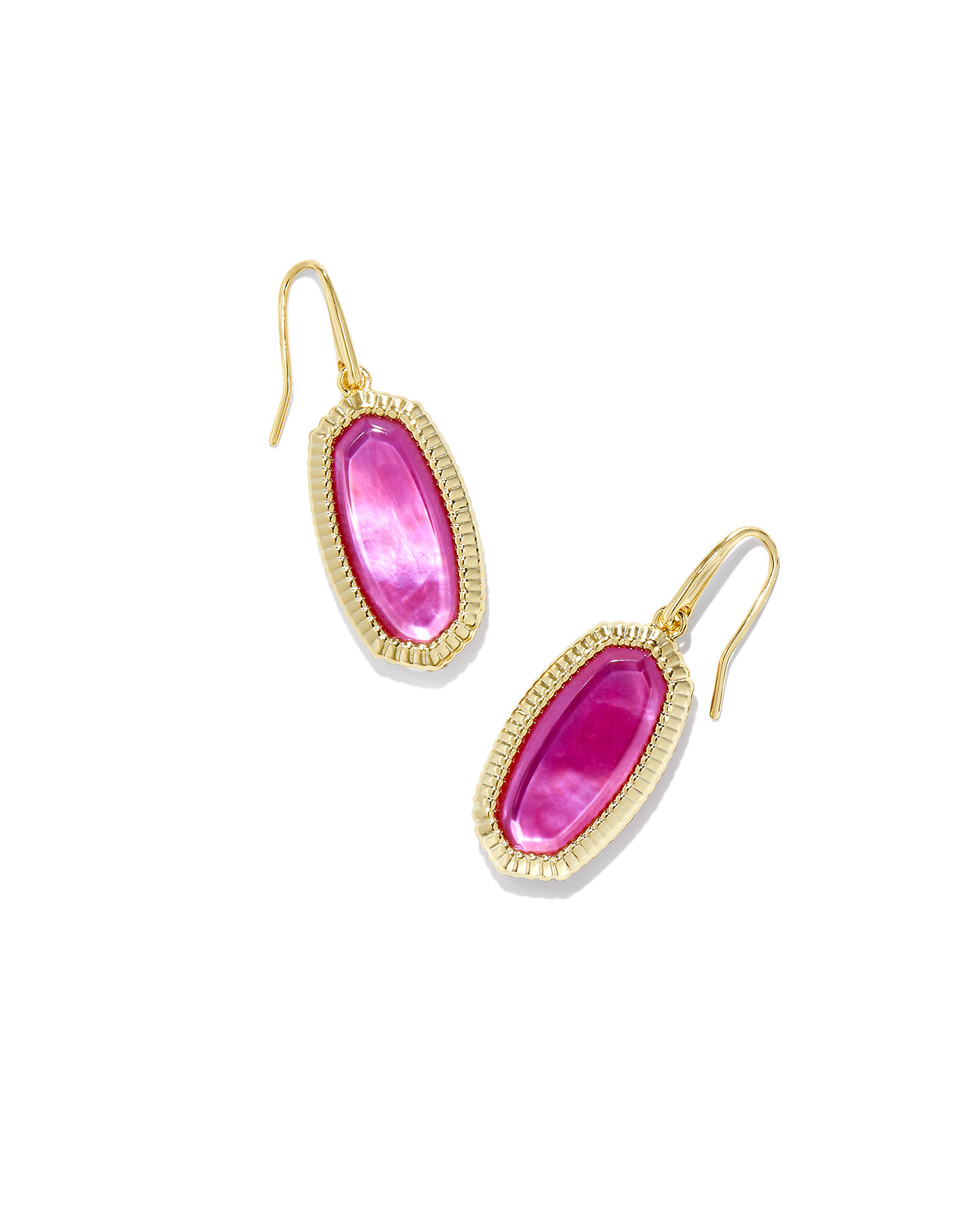 Daphne Gold Enamel Frame Drop Earrings in Emerald Illusion – Kendra Scott main image 1