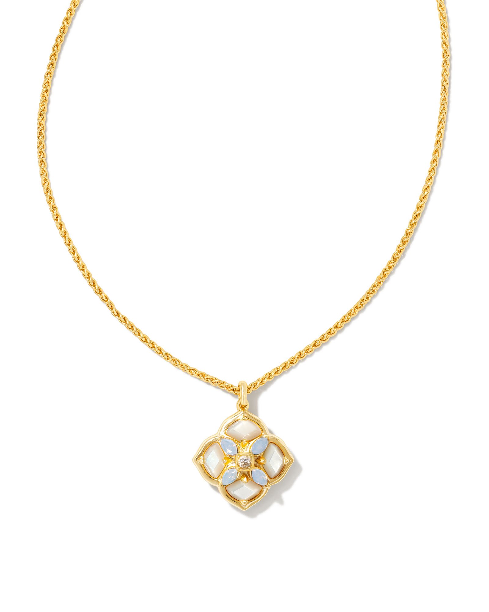 Dira Stone Gold Short Pendant Necklace in Ivory Mix | Kendra Scott