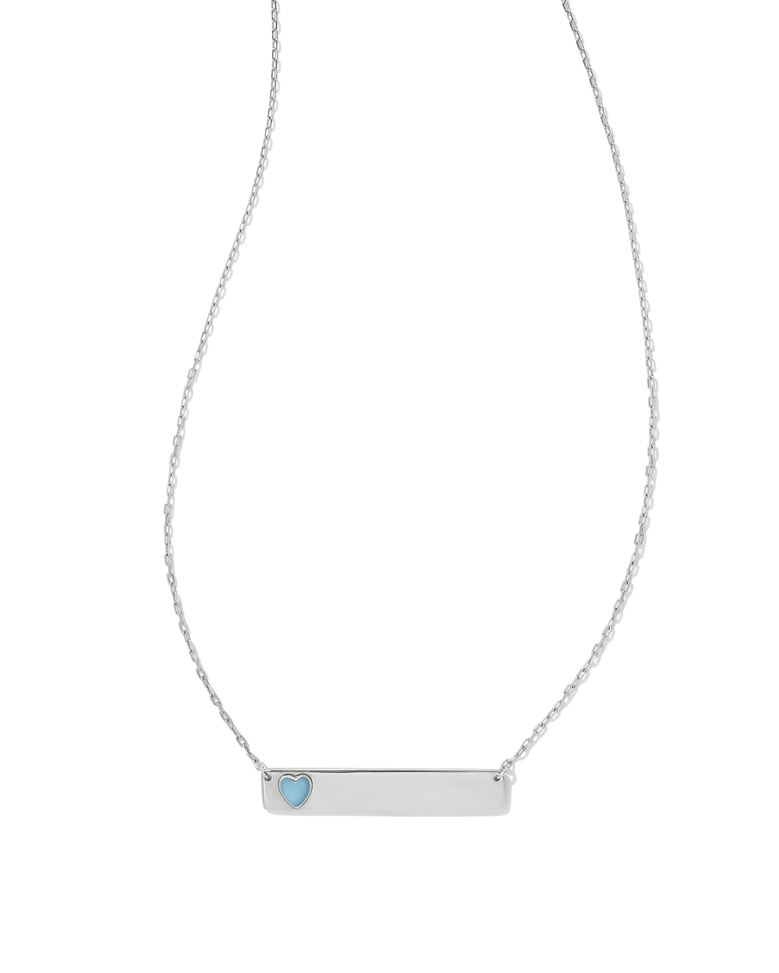 Allison Sterling Silver Enamel Heart Pendant Necklace in Blue | Kendra ...