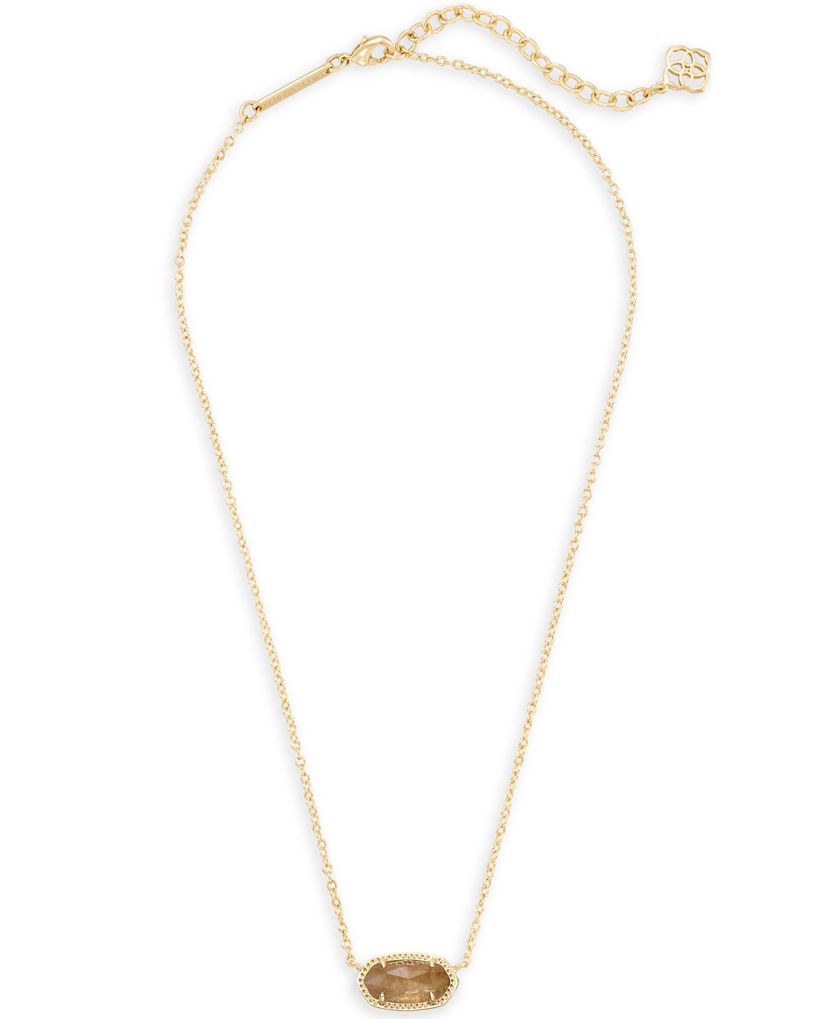 Elisa Gold Pendant Necklace in Citrine 