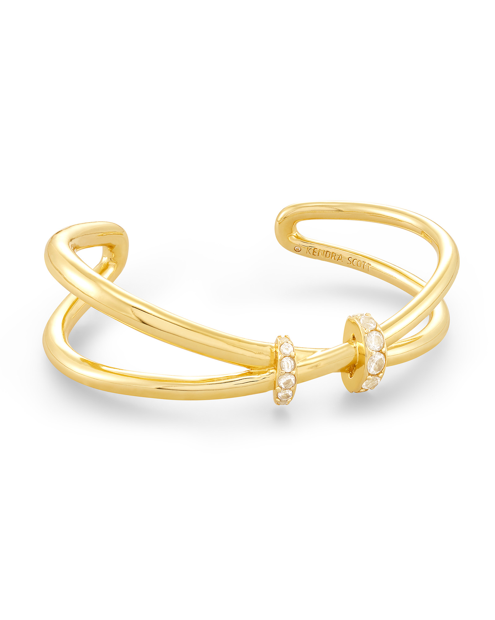 Livy Gold Cuff Bracelet in White Crystal | Kendra Scott