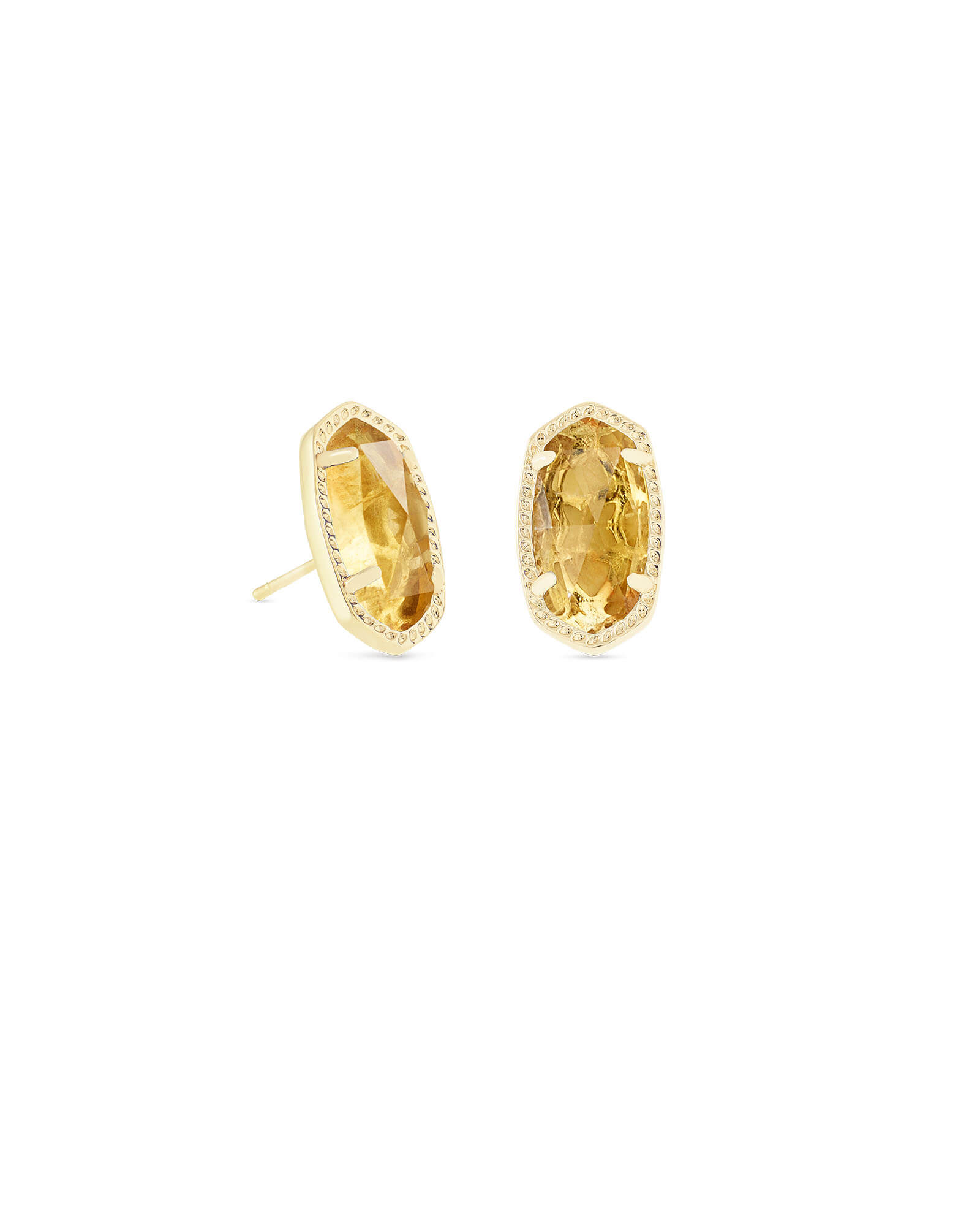 Ellie Gold Stud Earrings in Citrine Quartz | Kendra Scott