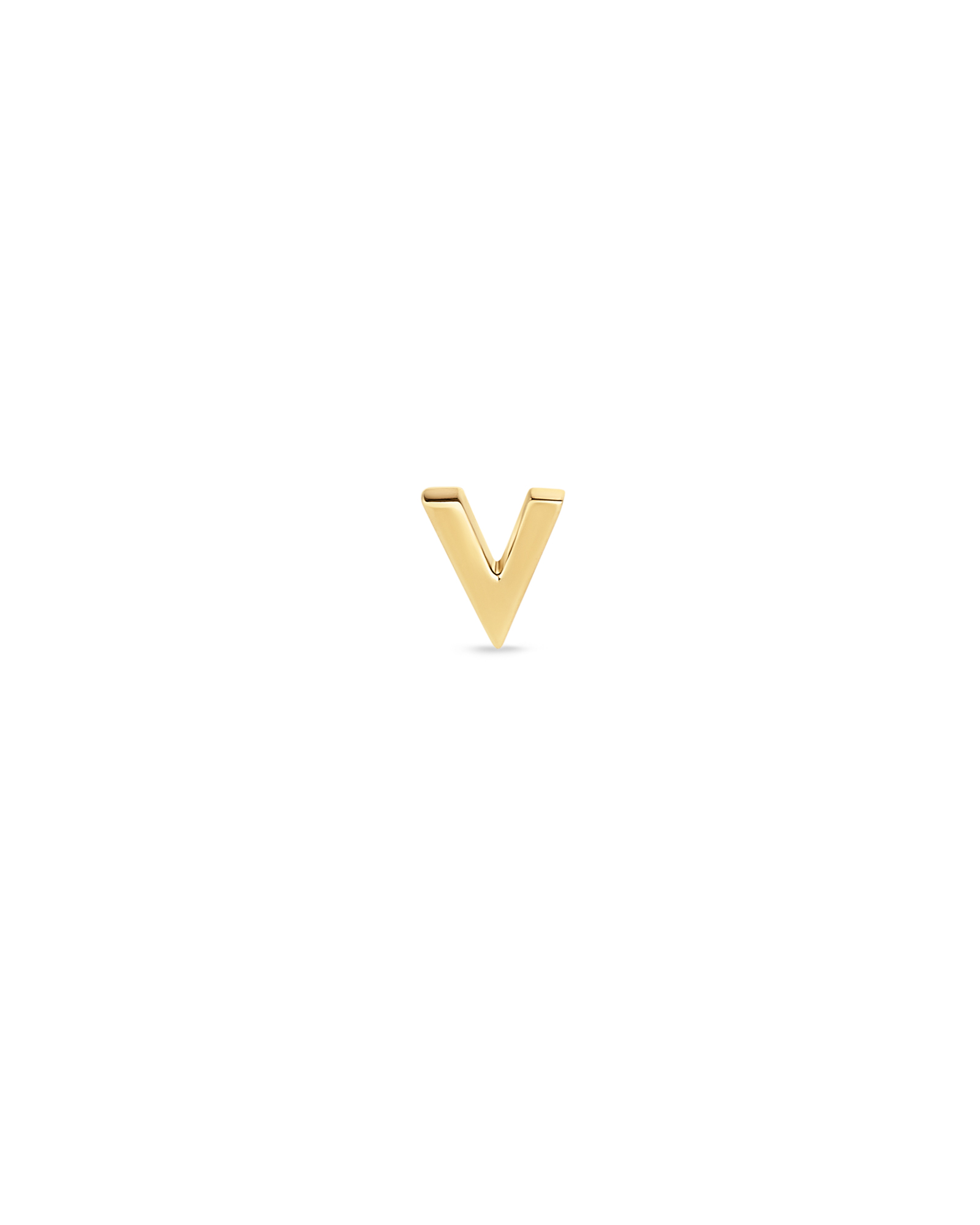Letter V Stud Earring in 18k Gold Vermeil