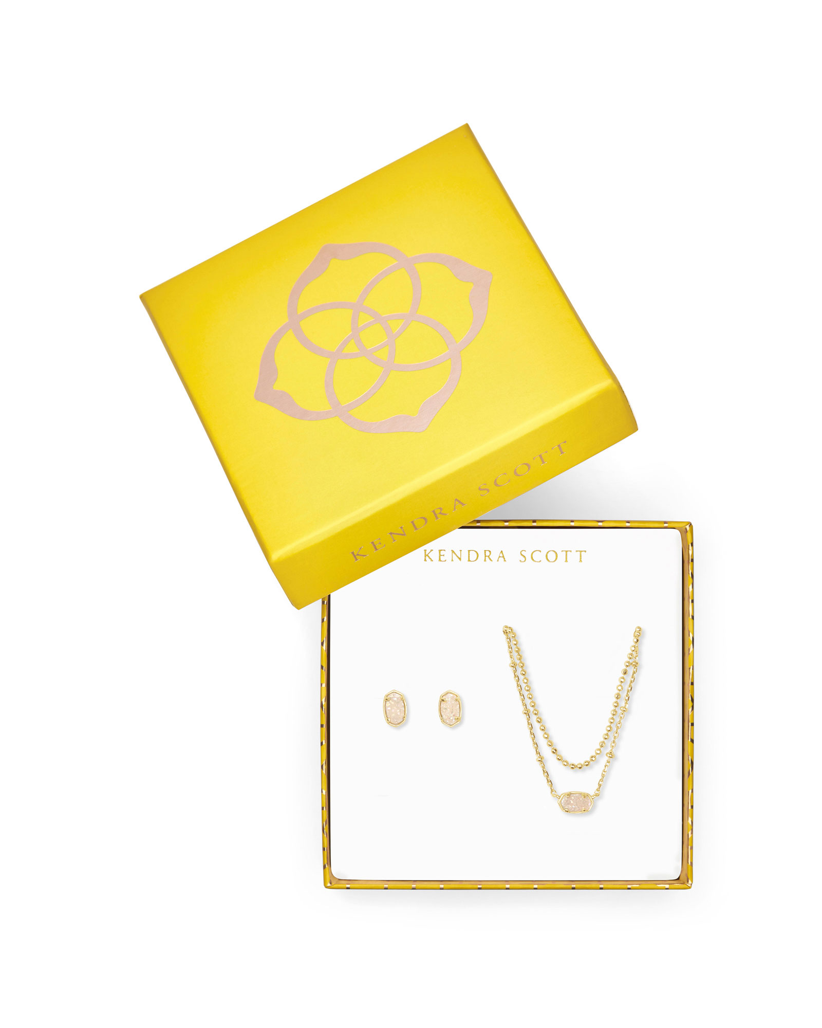 Emilie Multi Strand Necklace & Earrings Gift Set in Iridescent Drusy | Kendra Scott
