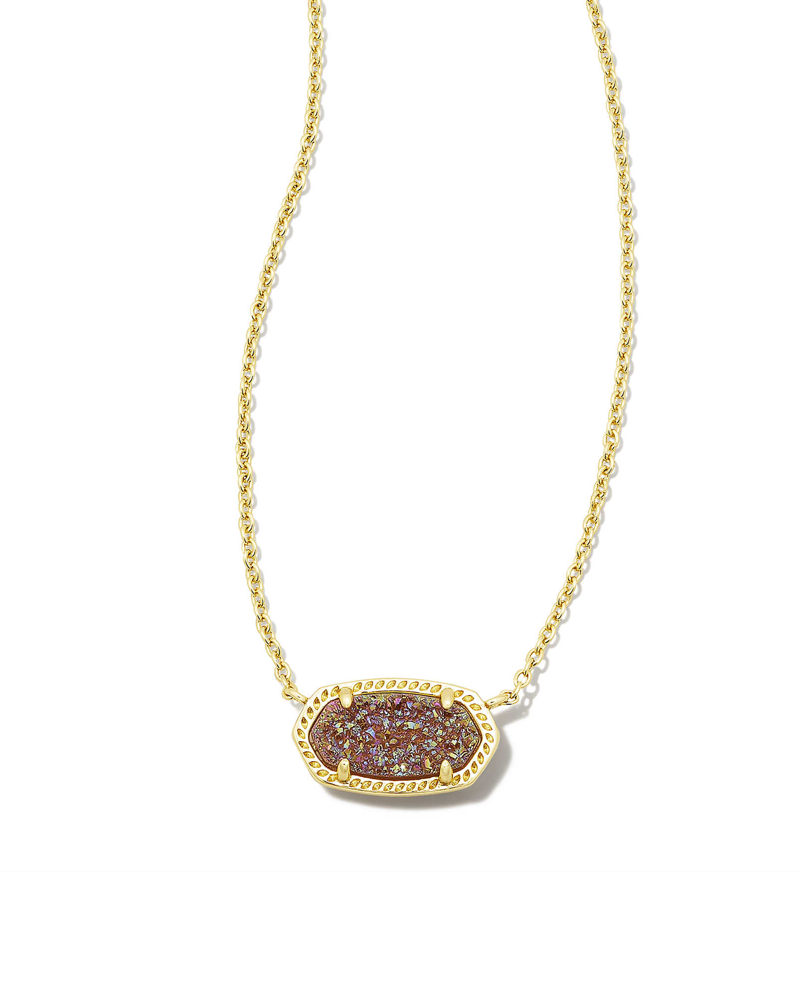 Elisa Gold Pendant Necklace in Spice Drusy | Kendra Scott