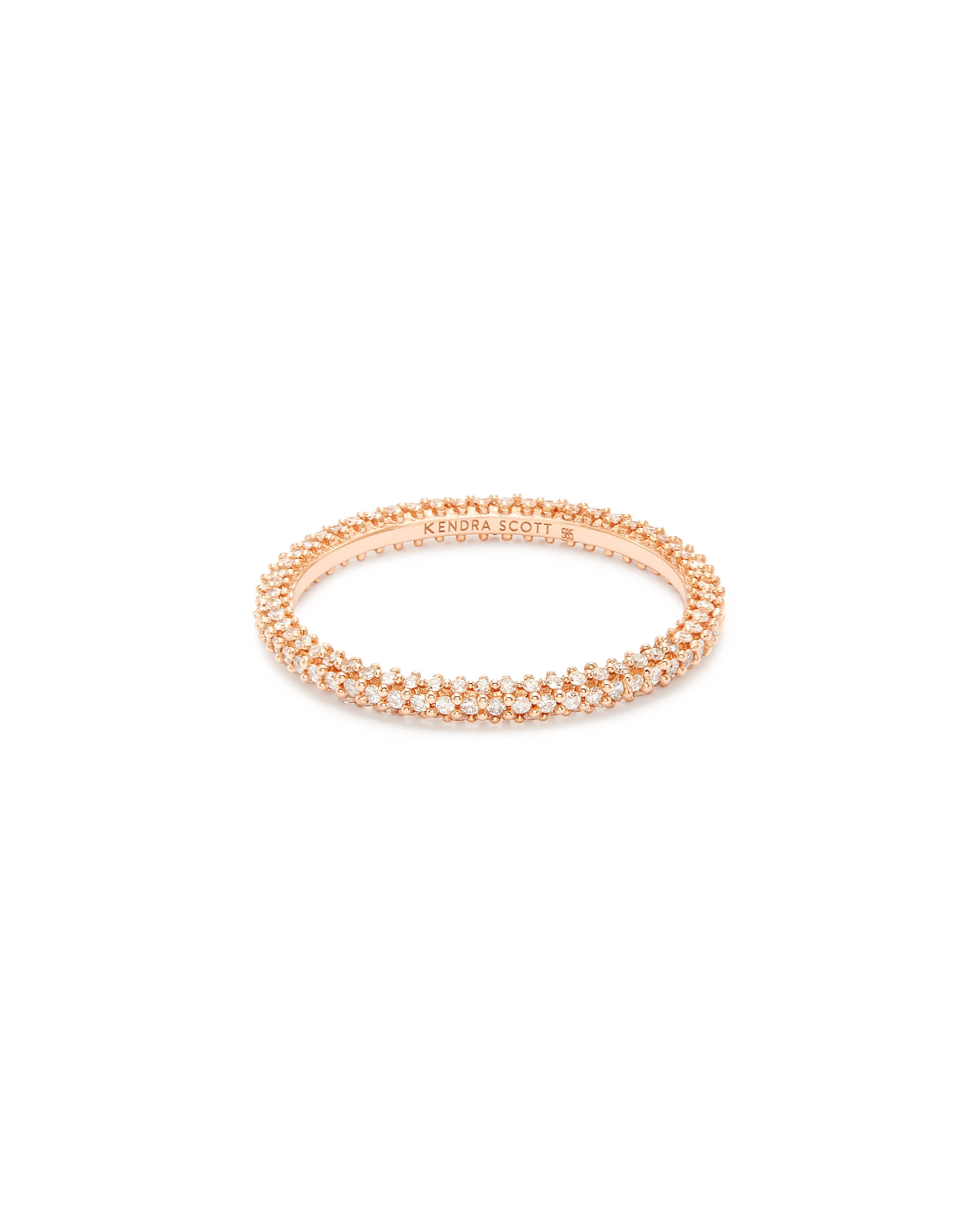 Remi 14K Rose Gold Band Ring In White Diamonds - 6