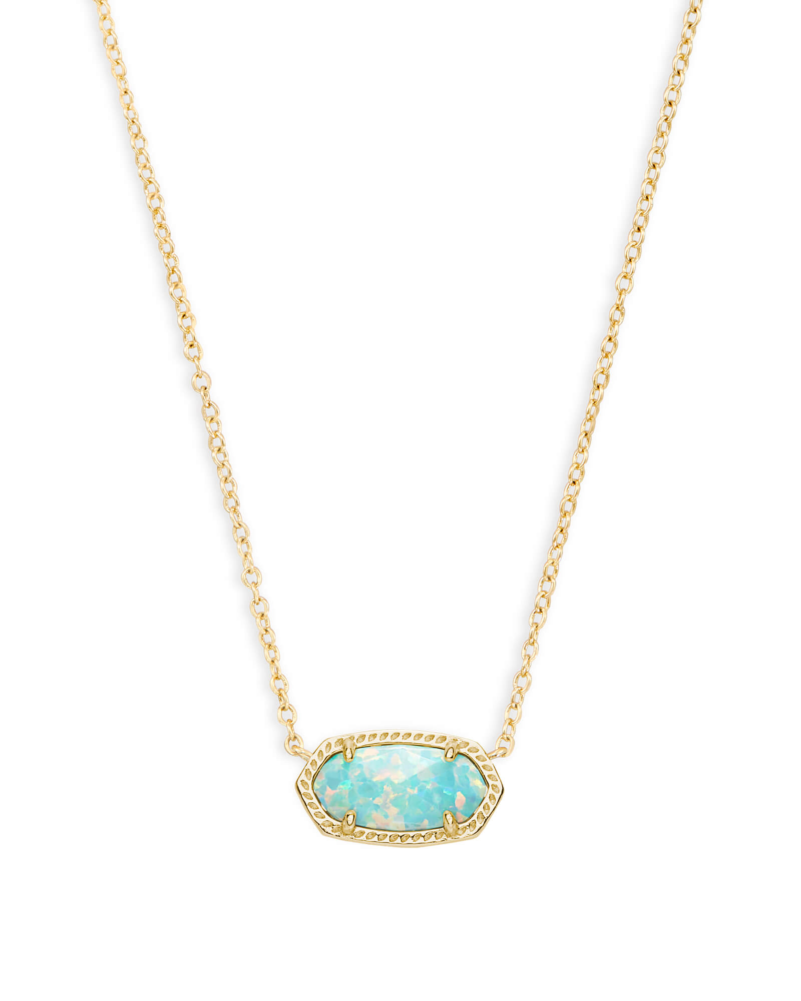 Elisa Pendant Necklace in Aqua Kyocera Opal Kendra Scott
