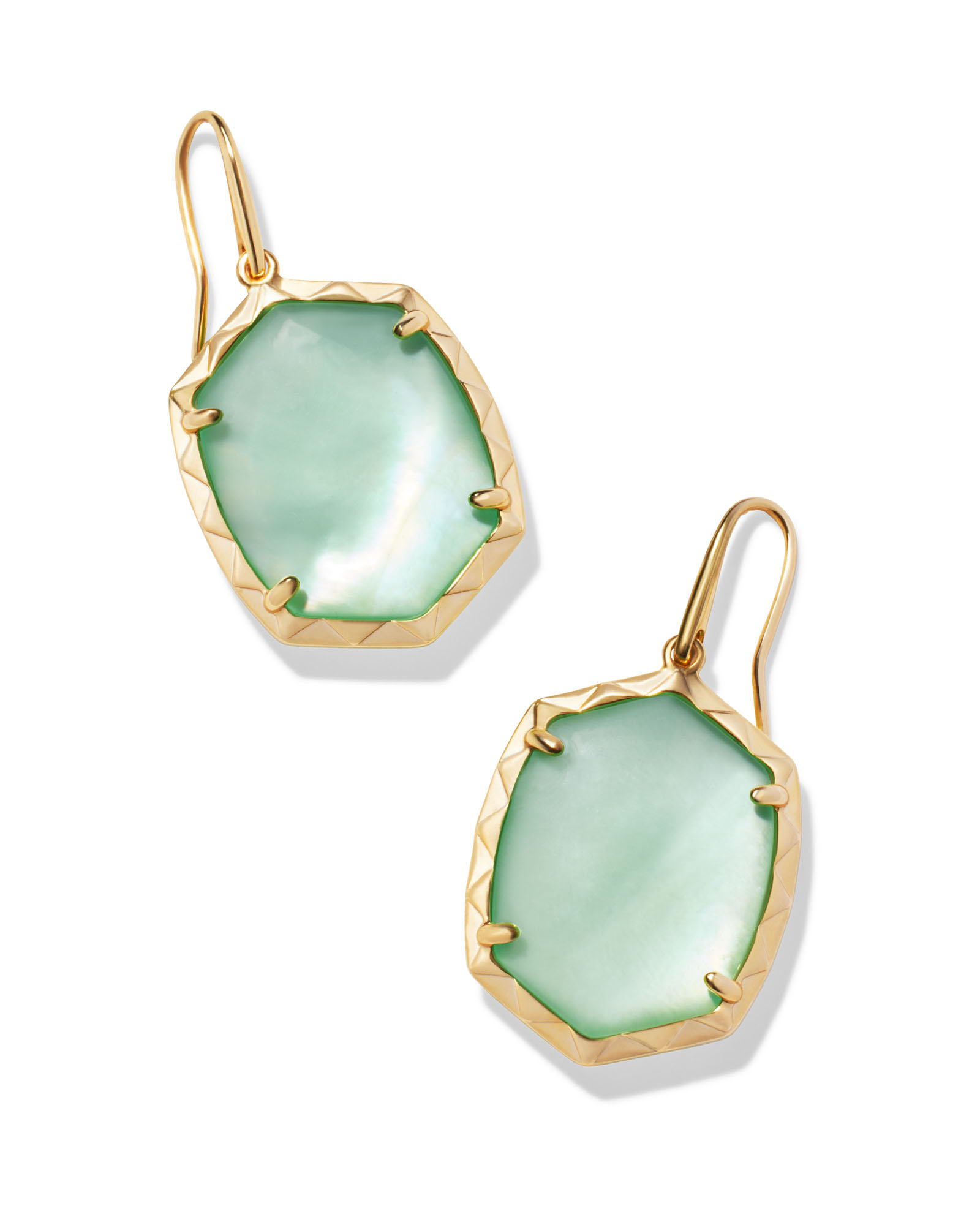 Kendra Scott Daphne Coral Framed Stud Earrings Gold Rose Quartz main image 0