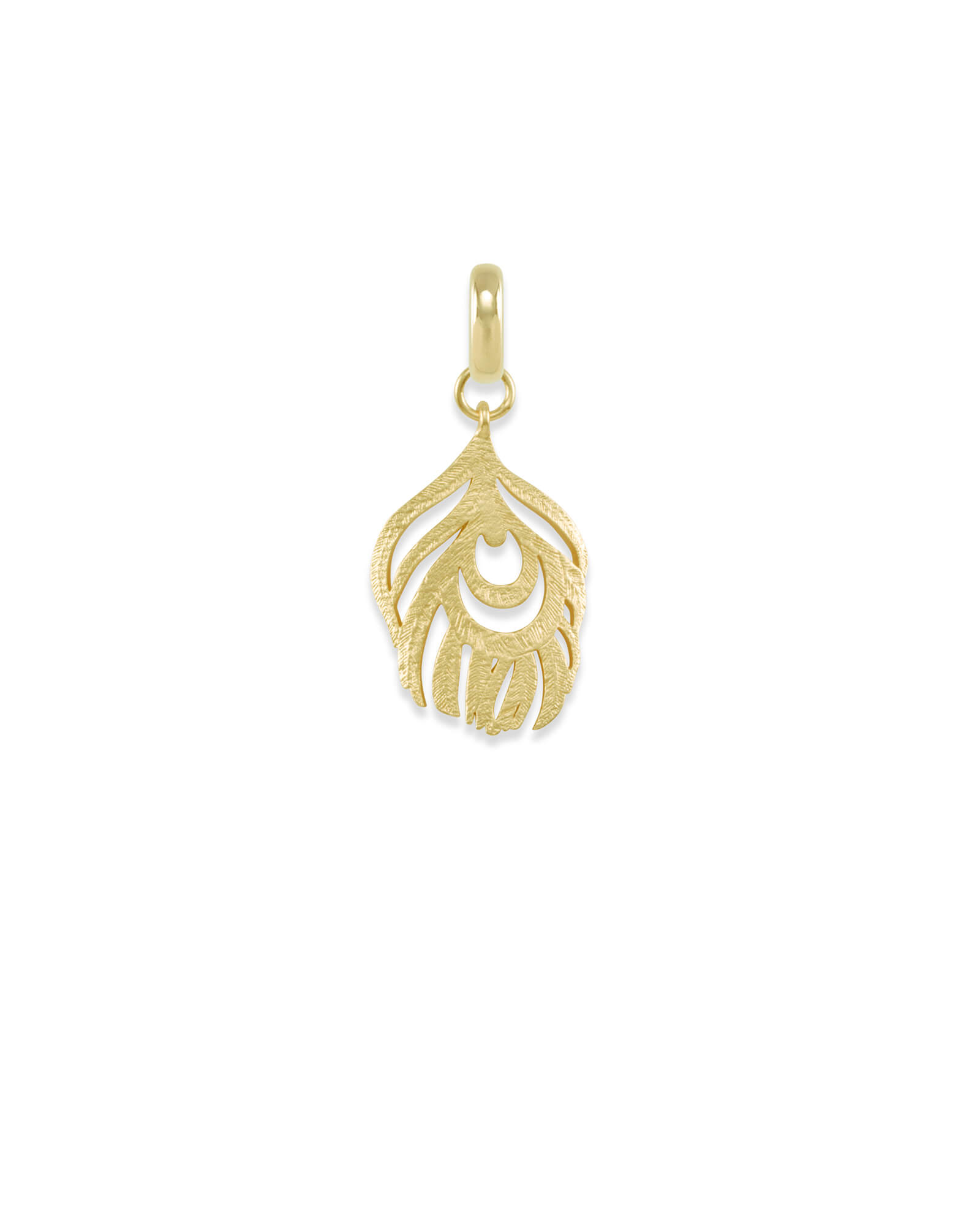 Peacock Feather Charm in Gold