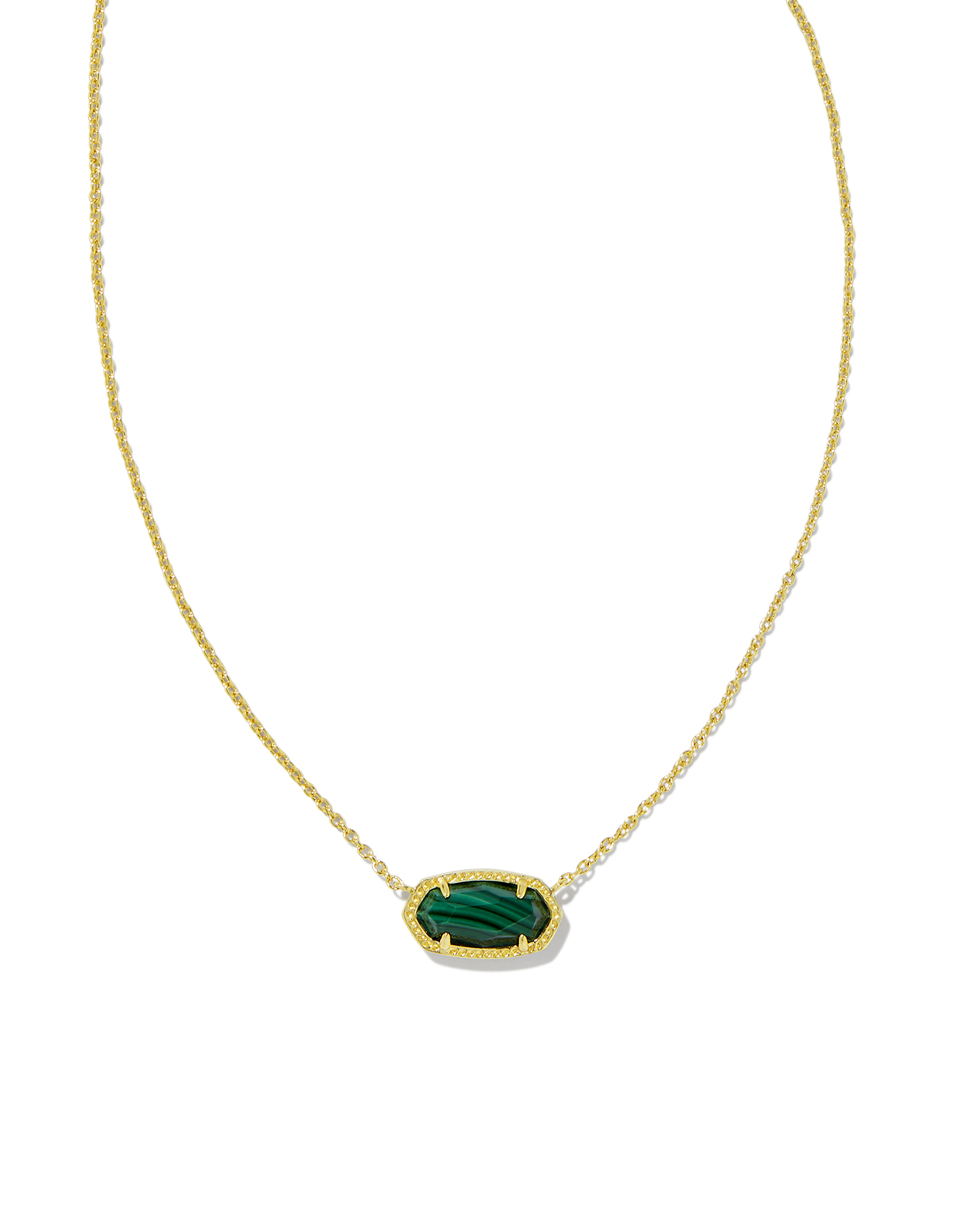 Green diamond necklace in 14k yellow gold | KLENOTA