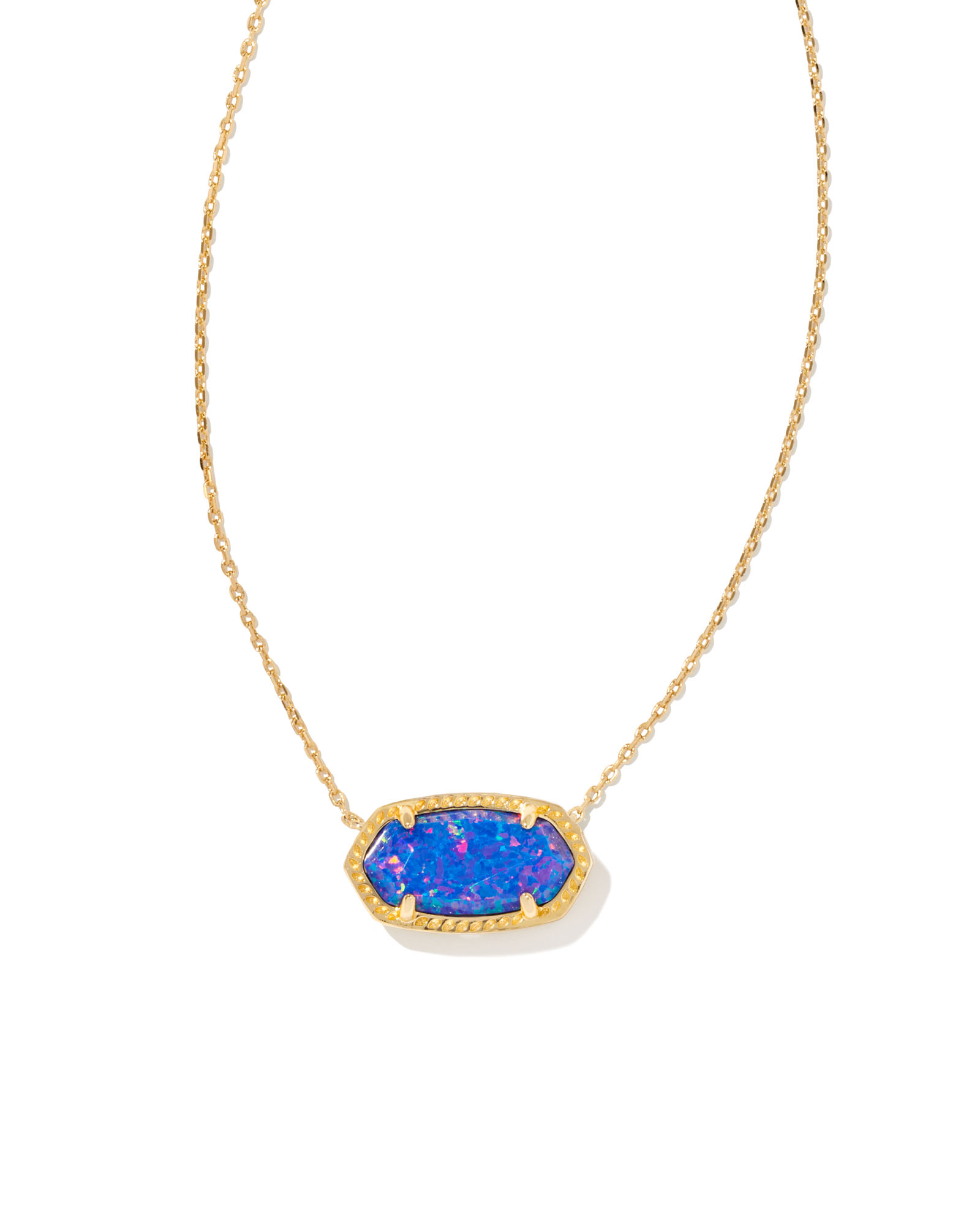 Elisa Gold Pendant Necklace in Indigo Kyocera Opal | Kendra Scott