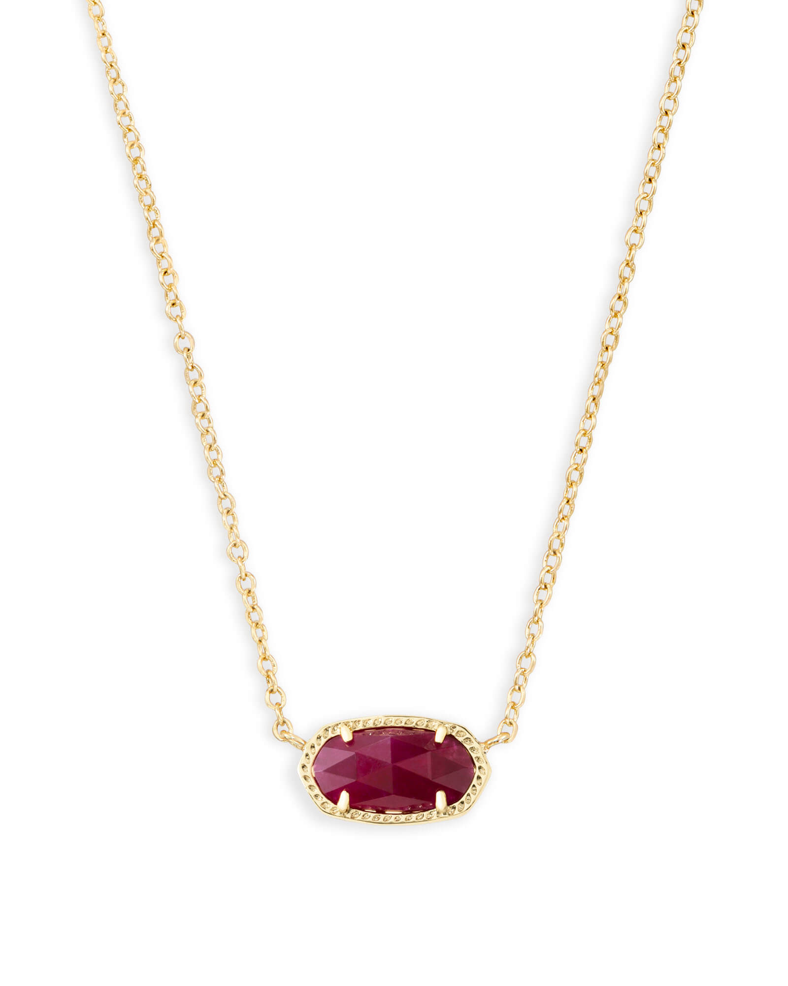 Elisa Gold Pendant Necklace in Maroon Jade Kendra Scott