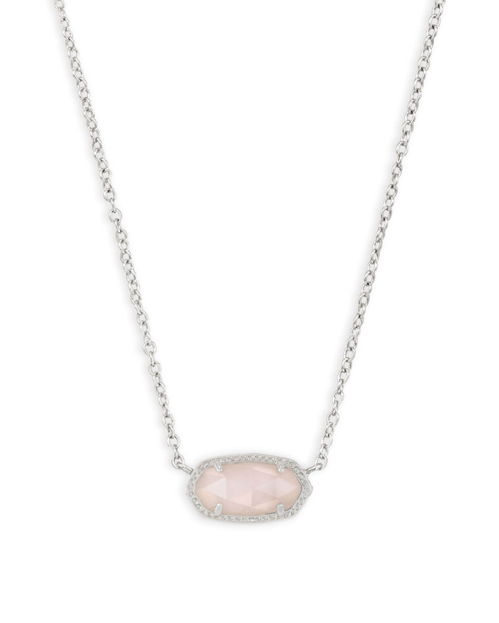 Elisa Silver Pendant Necklace in Rose 