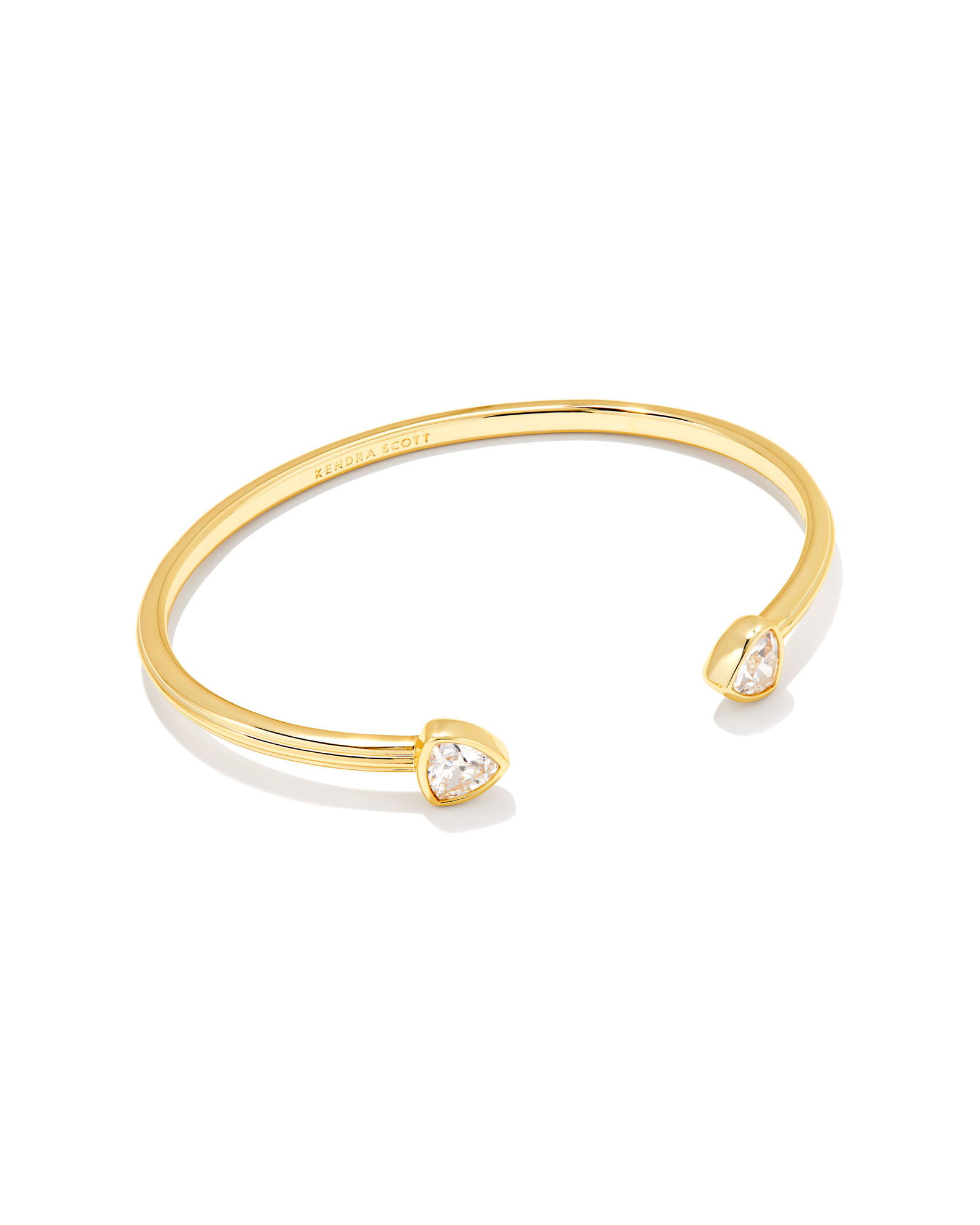 Arden Gold Cuff Bracelet in White Crystal Kendra Scott