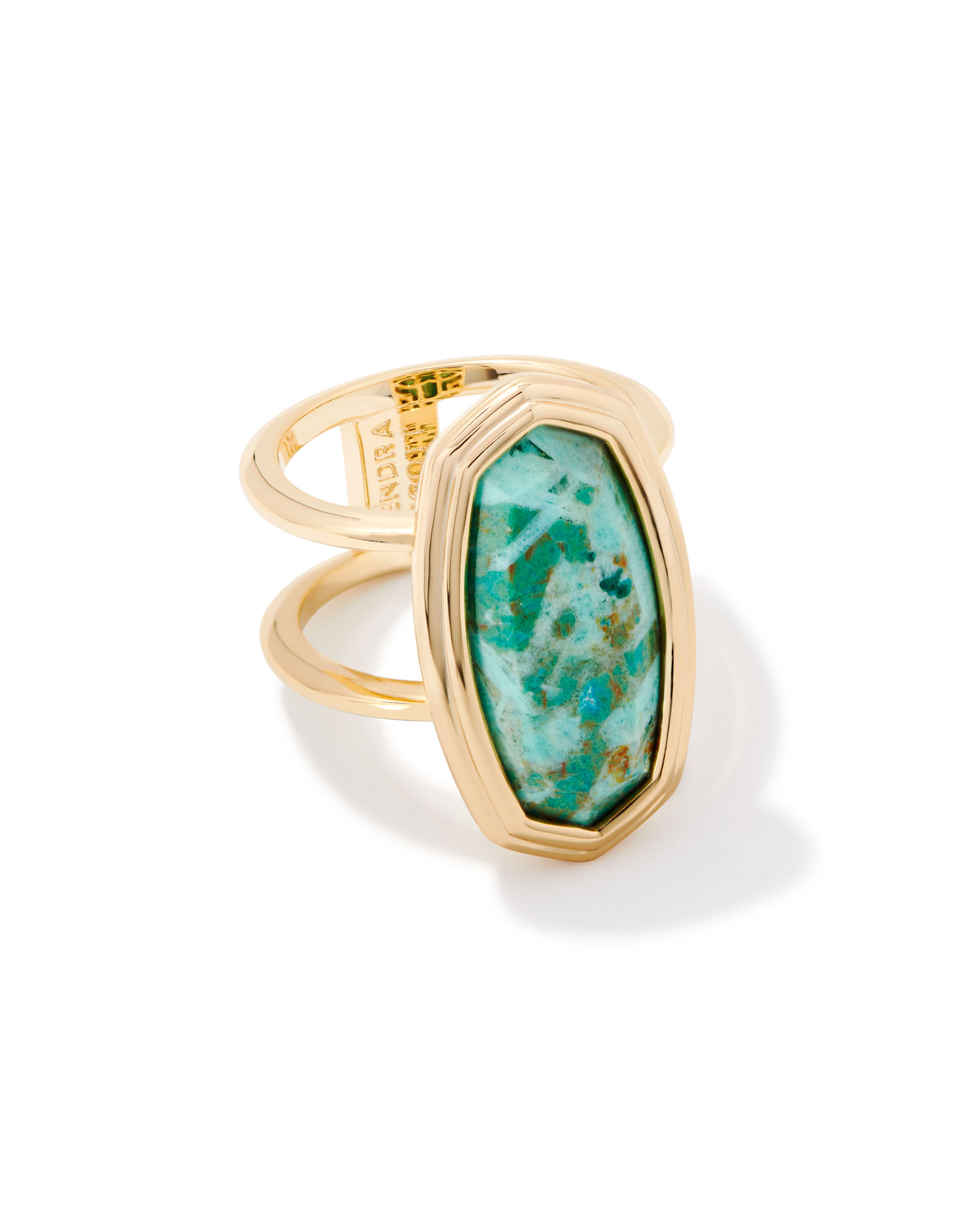 Framed Dani Gold Cocktail Ring in Sea Green Chrysocolla Kendra Scott